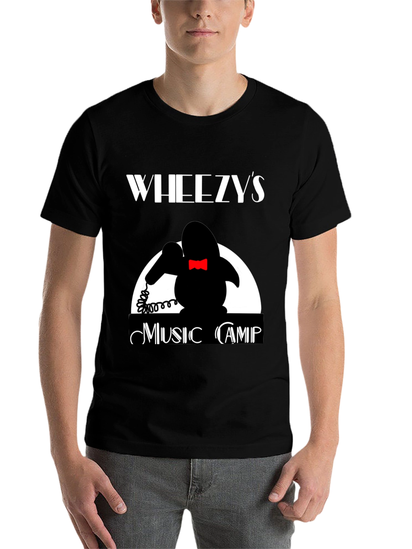 Black Wheezy's Music Camp T-Shirt - Retro Design view 7
