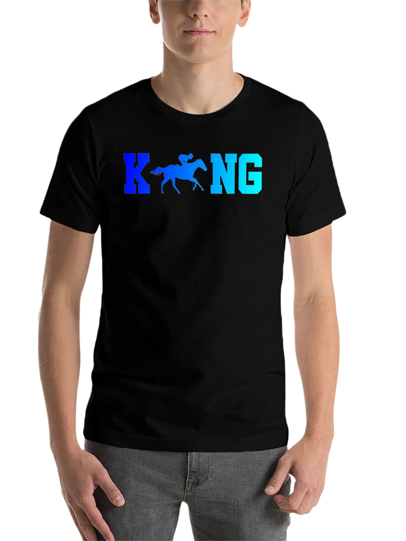 Black Horse Racing Tee - King Style Graphic T-Shirt view 7