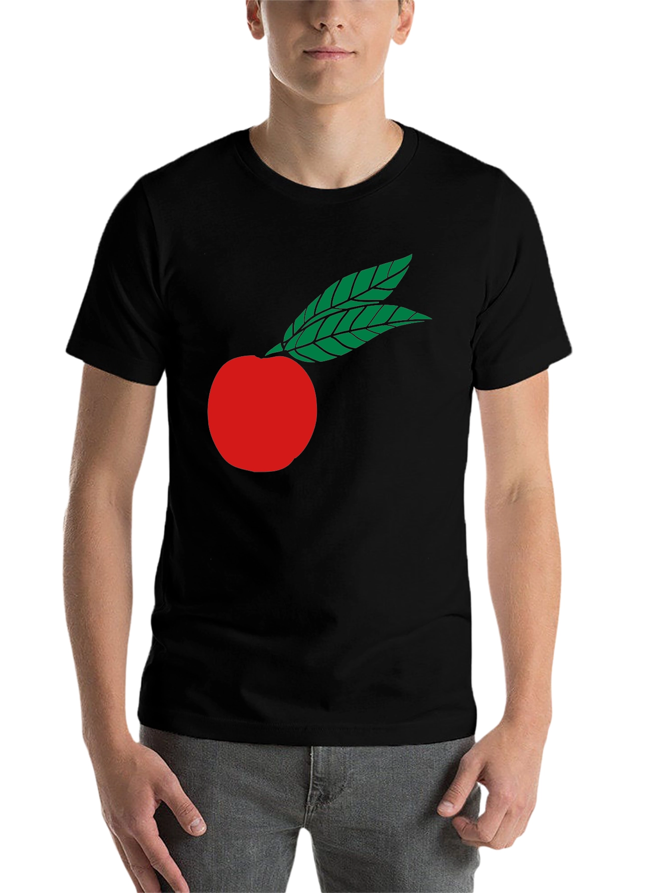 Black Red Fruit Graphic Black T-Shirt view 7