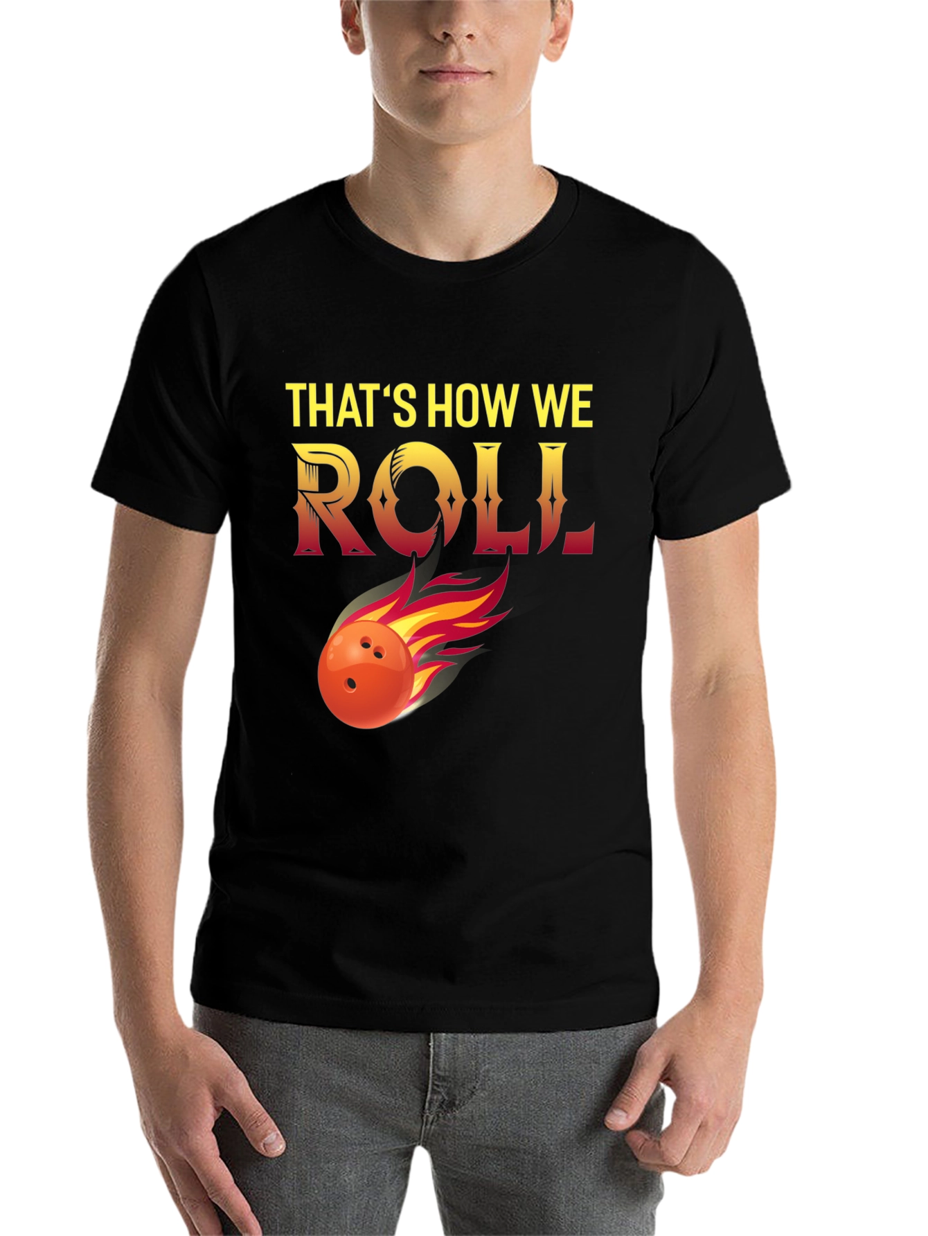 Black That's How We Roll Bowling T-Shirt view 7