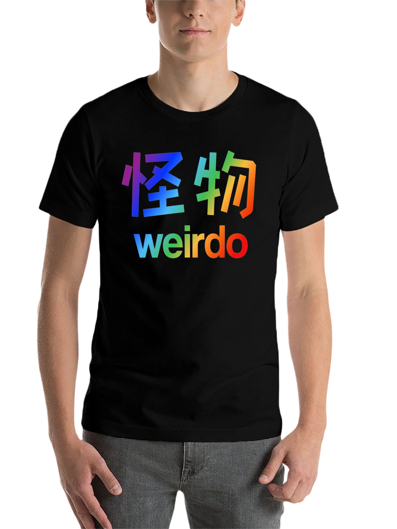 Black Rainbow Weirdo Graphic Tee - Black view 7