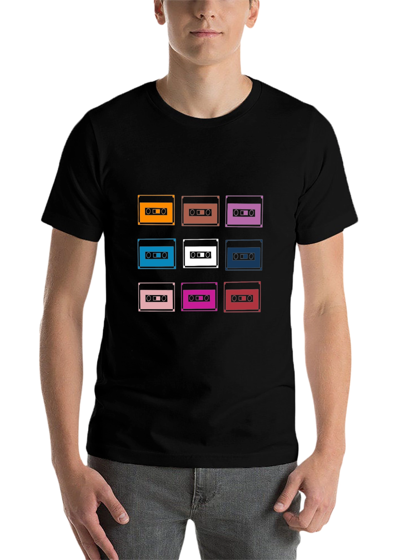 Black Retro Cassette Tape Graphic Tee - Black view 7