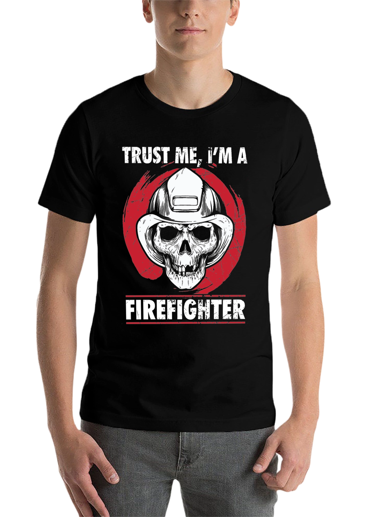 Black Trust Me, I'm A Firefighter T-Shirt view 7