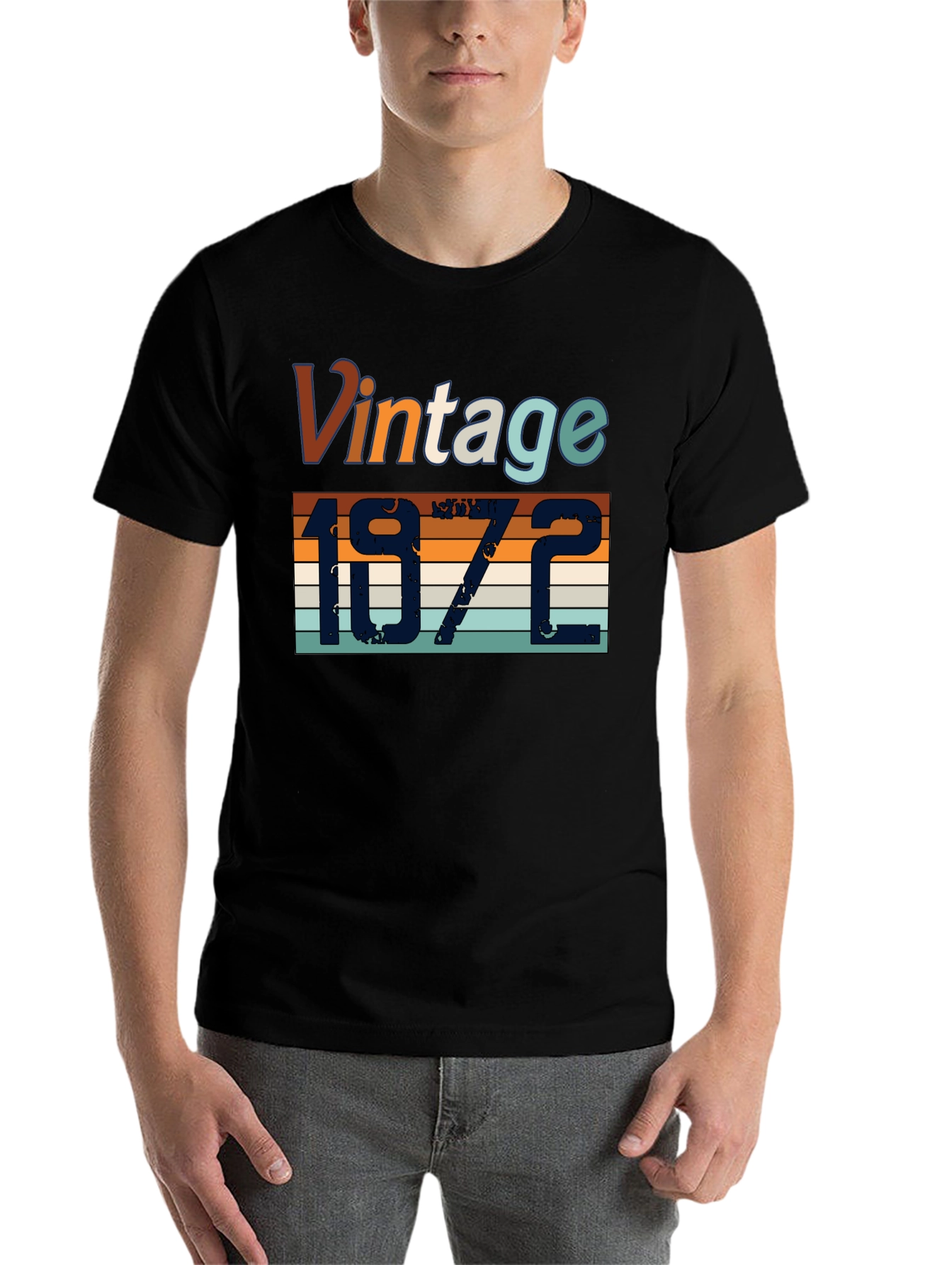 Black Vintage 1972 T-Shirt - Retro Birthday Gift view 7
