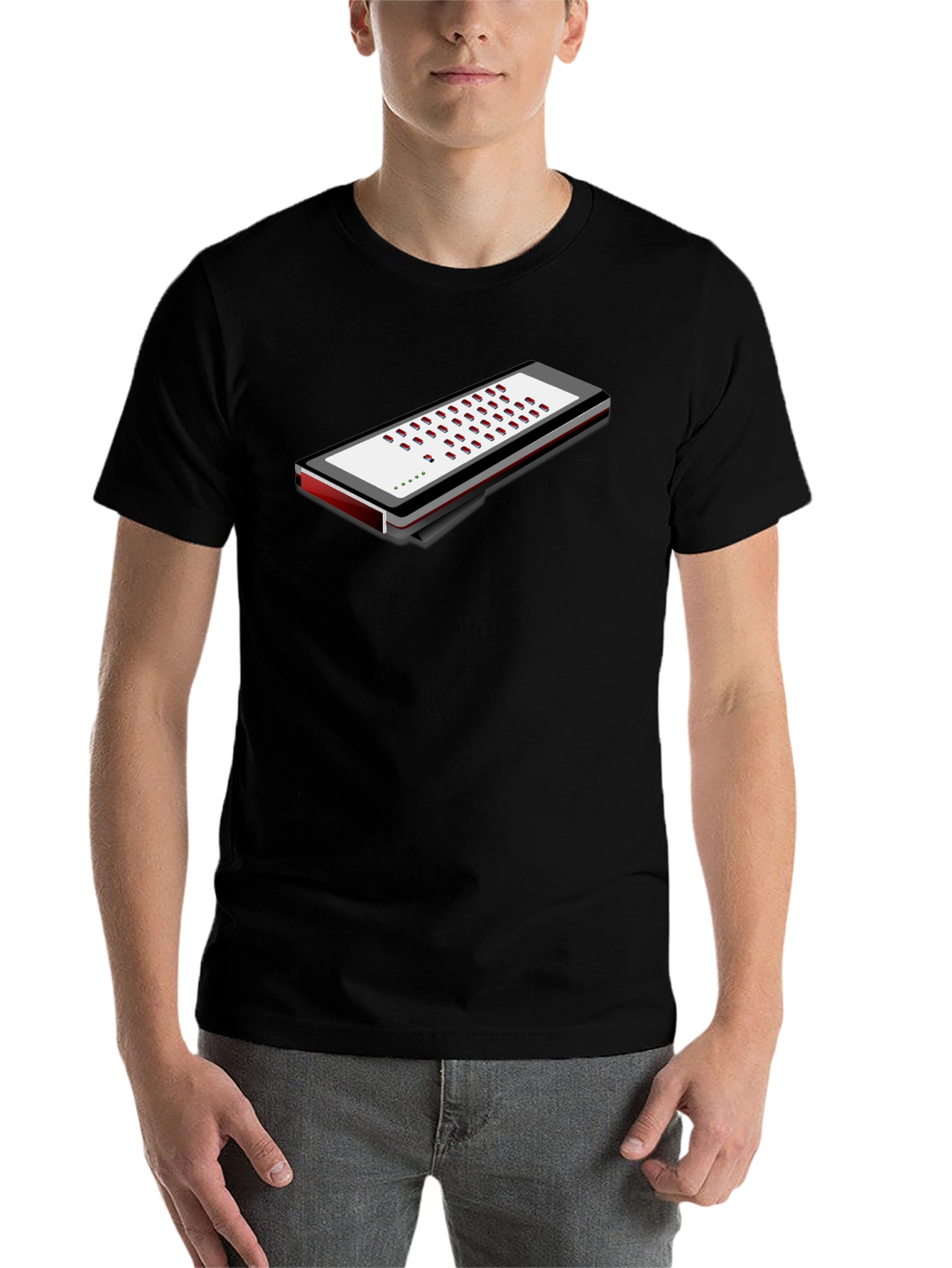 Black Novelty Musical Keyboard T-Shirt view 7