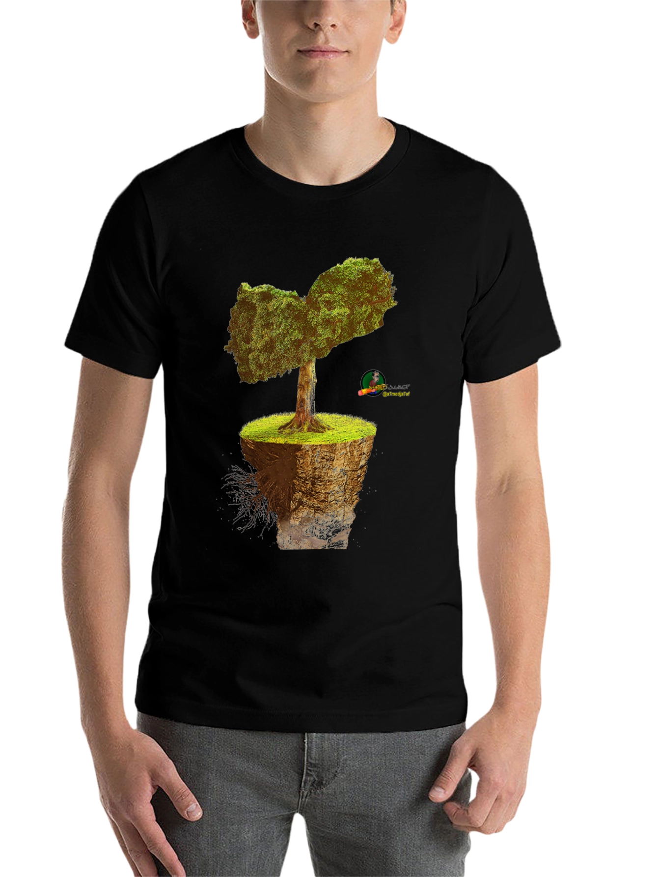 Black Unique Tree T-Shirt - Nature Design view 7