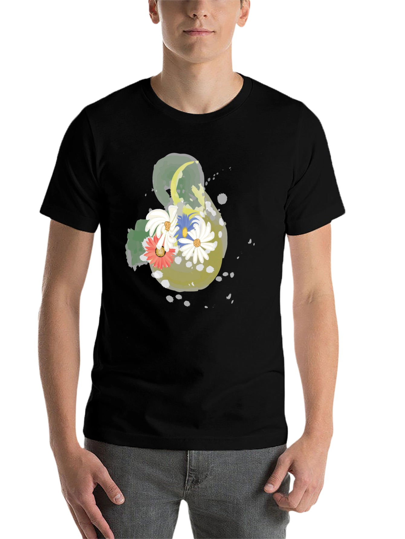 Black Floral Ampersand T-Shirt - Black Casual Tee view 7