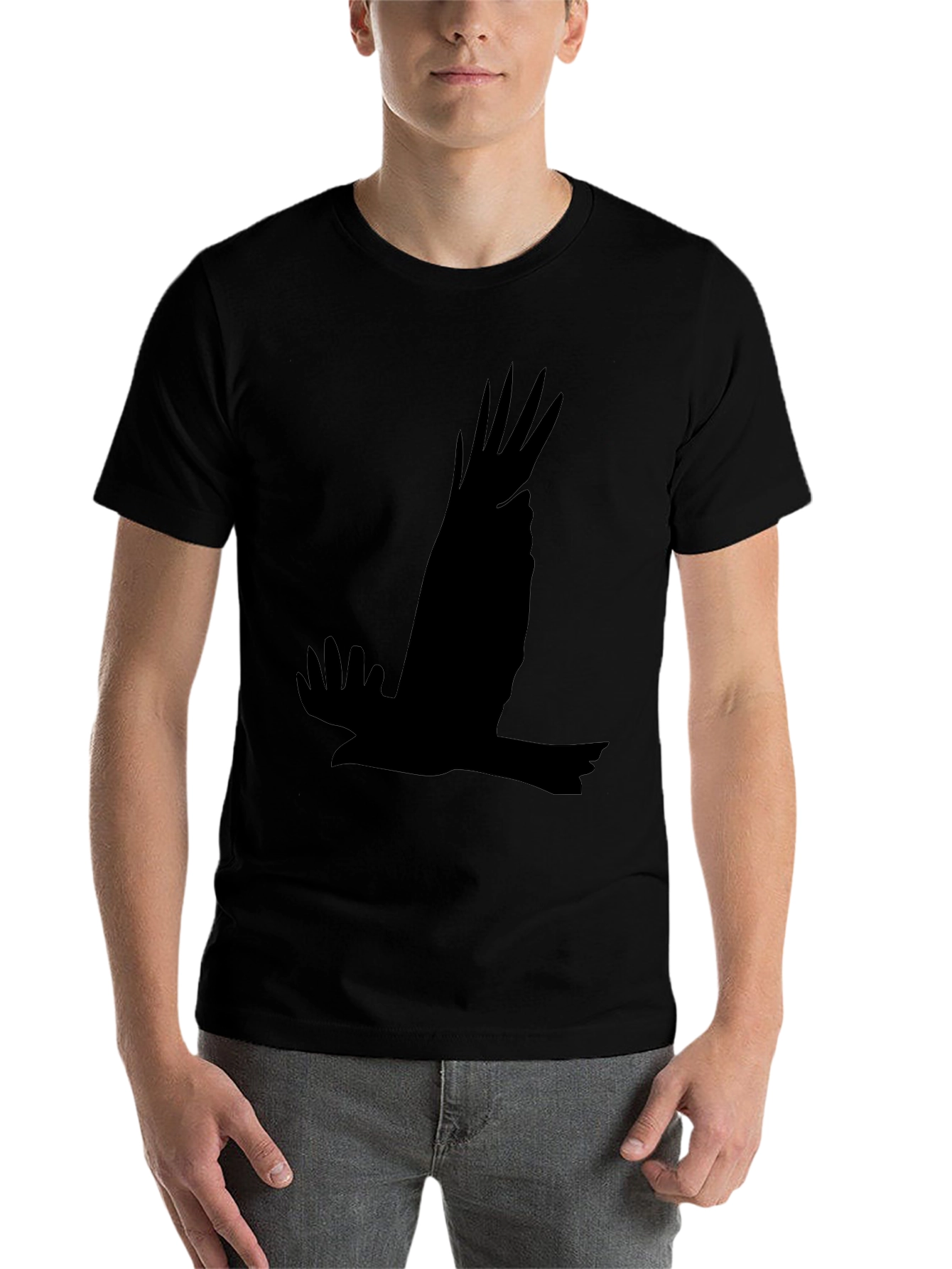 Black Black Eagle Silhouette T-Shirt - Men's Graphic Tee view 7