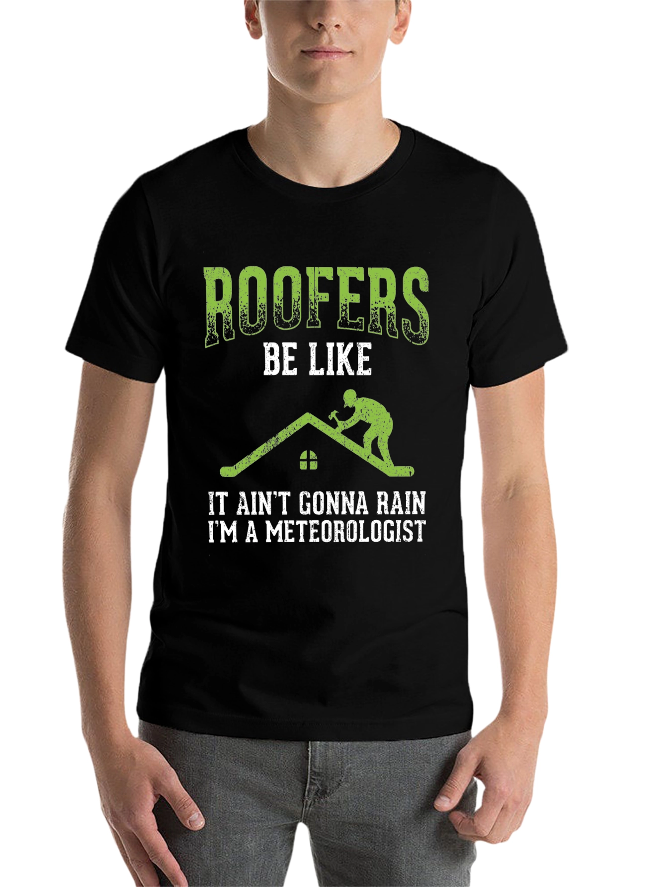 Black Roofer Meteorologist Graphic Tee view 7