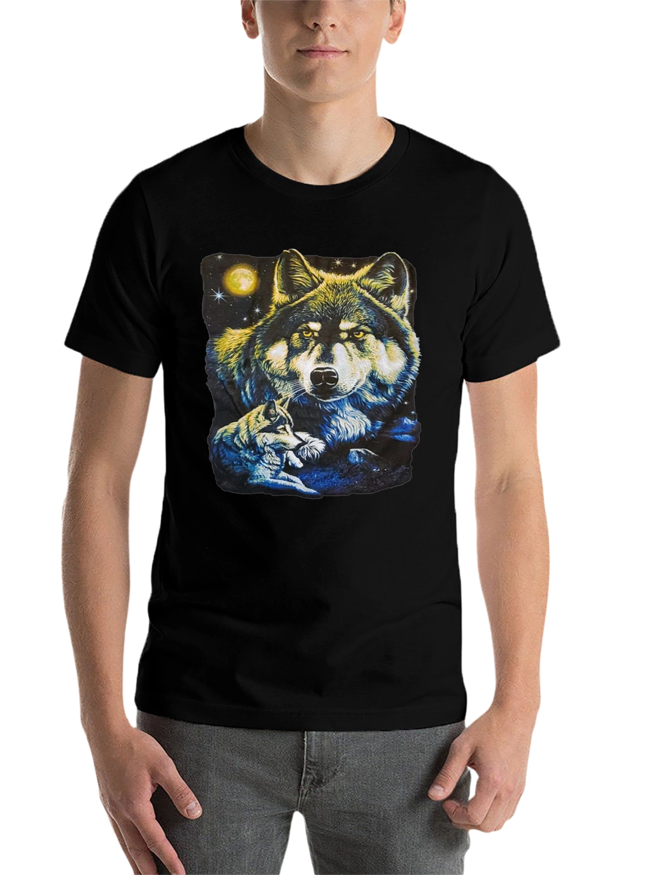Black Wolf Pack Graphic T-Shirt - Black view 7