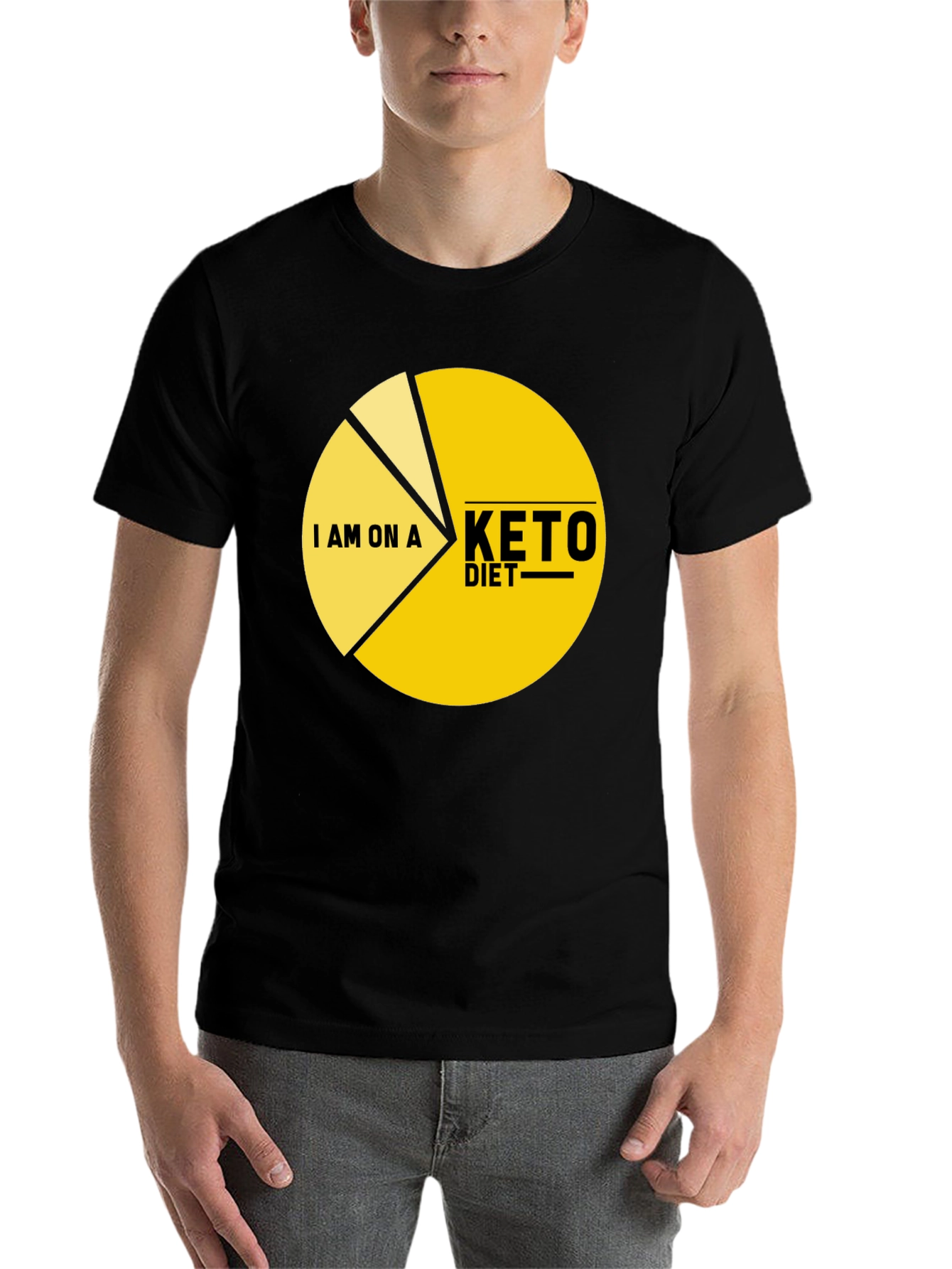 Black Keto Diet Pie Chart T-Shirt - Funny Dieting Tee view 7