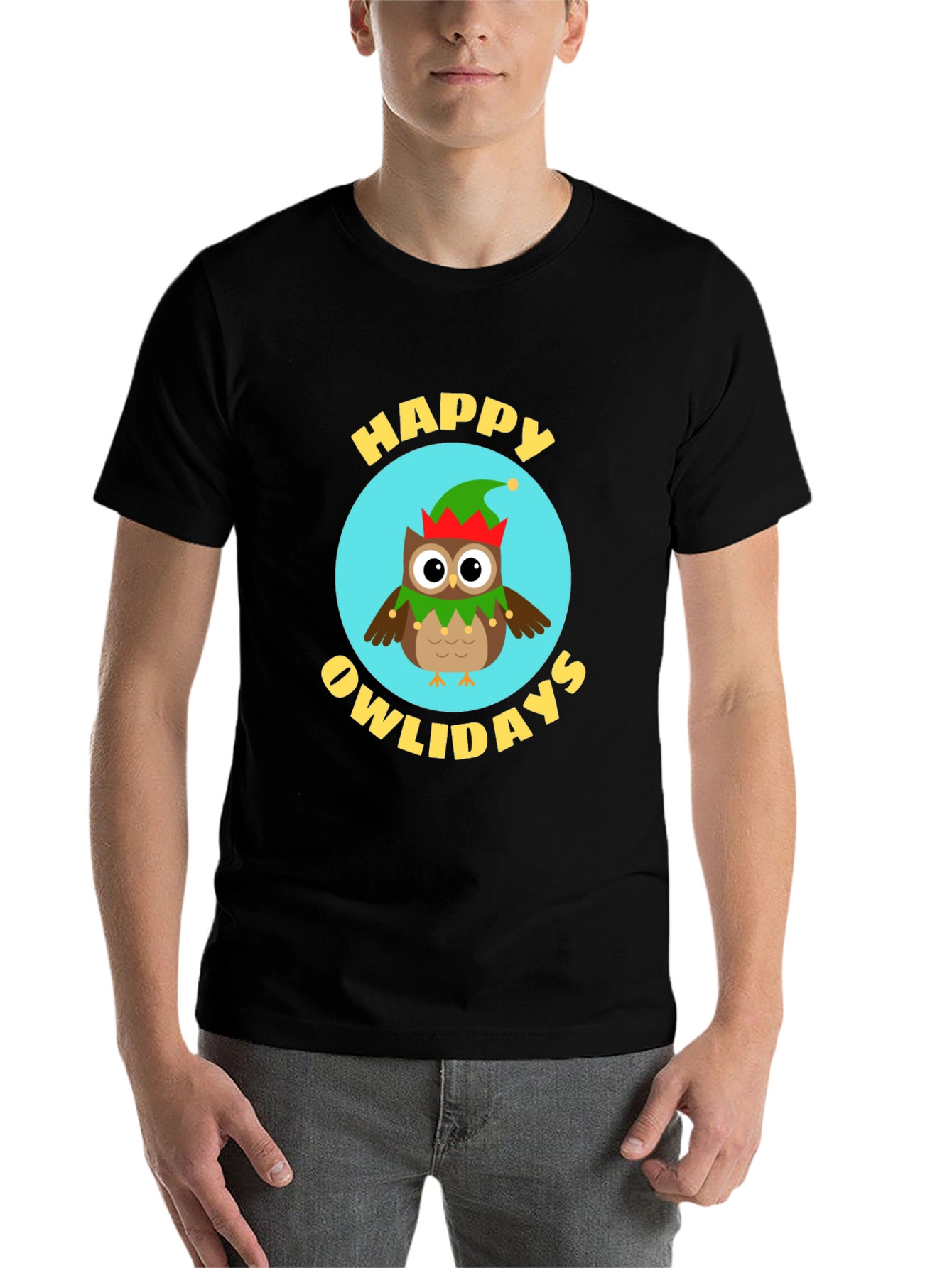 Black Happy Owlidays T-Shirt view 7