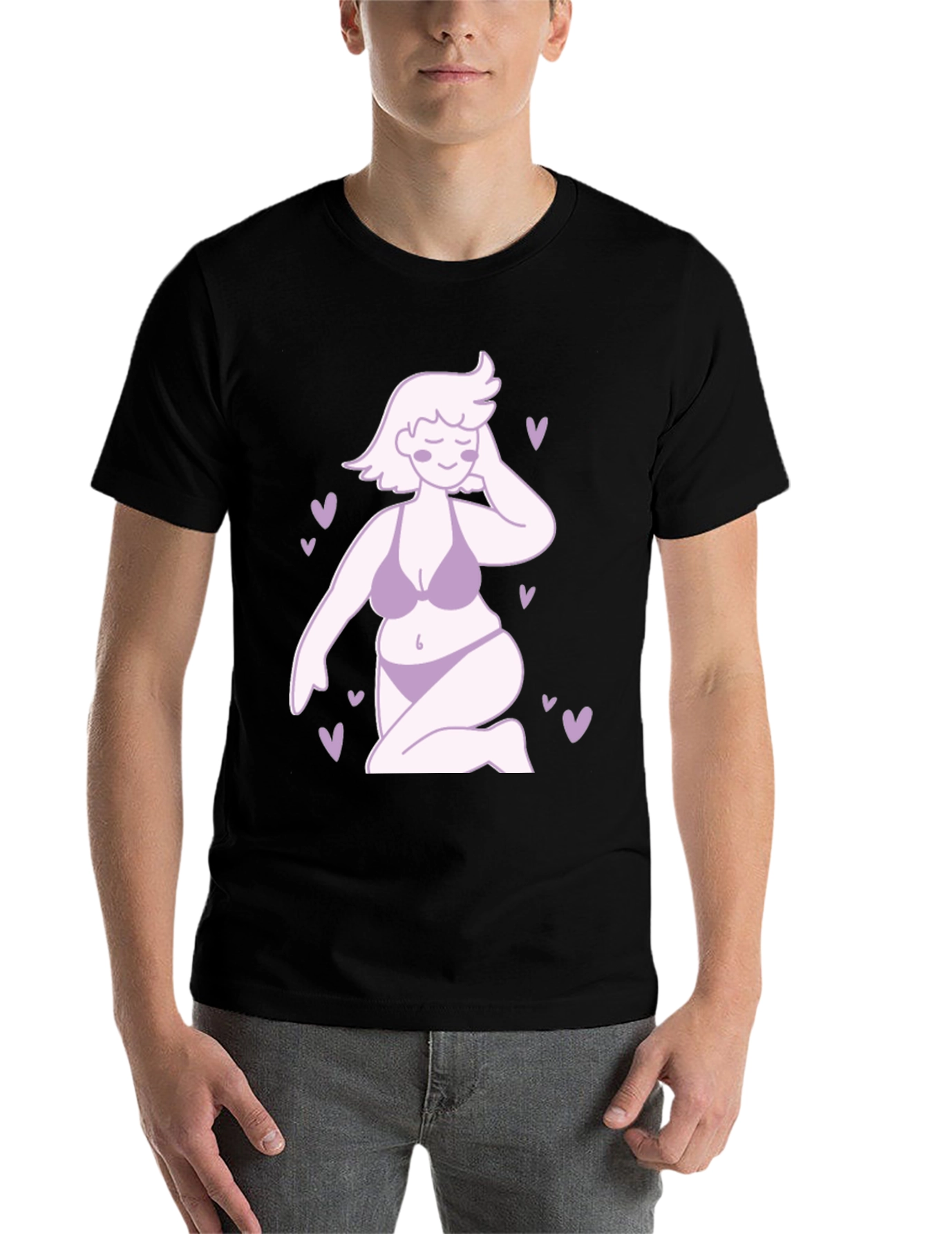 Black Curvy Woman Graphic Tee - Body Positivity T-Shirt view 7