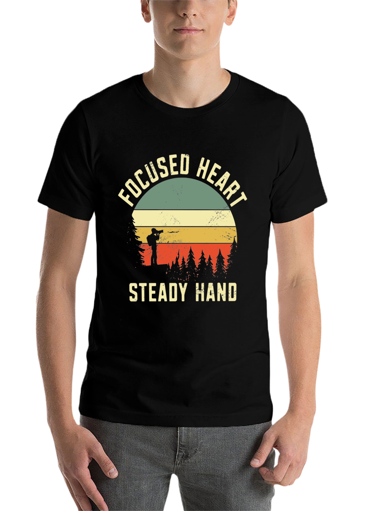 Black Focused Heart Steady Hand Graphic Tee view 7