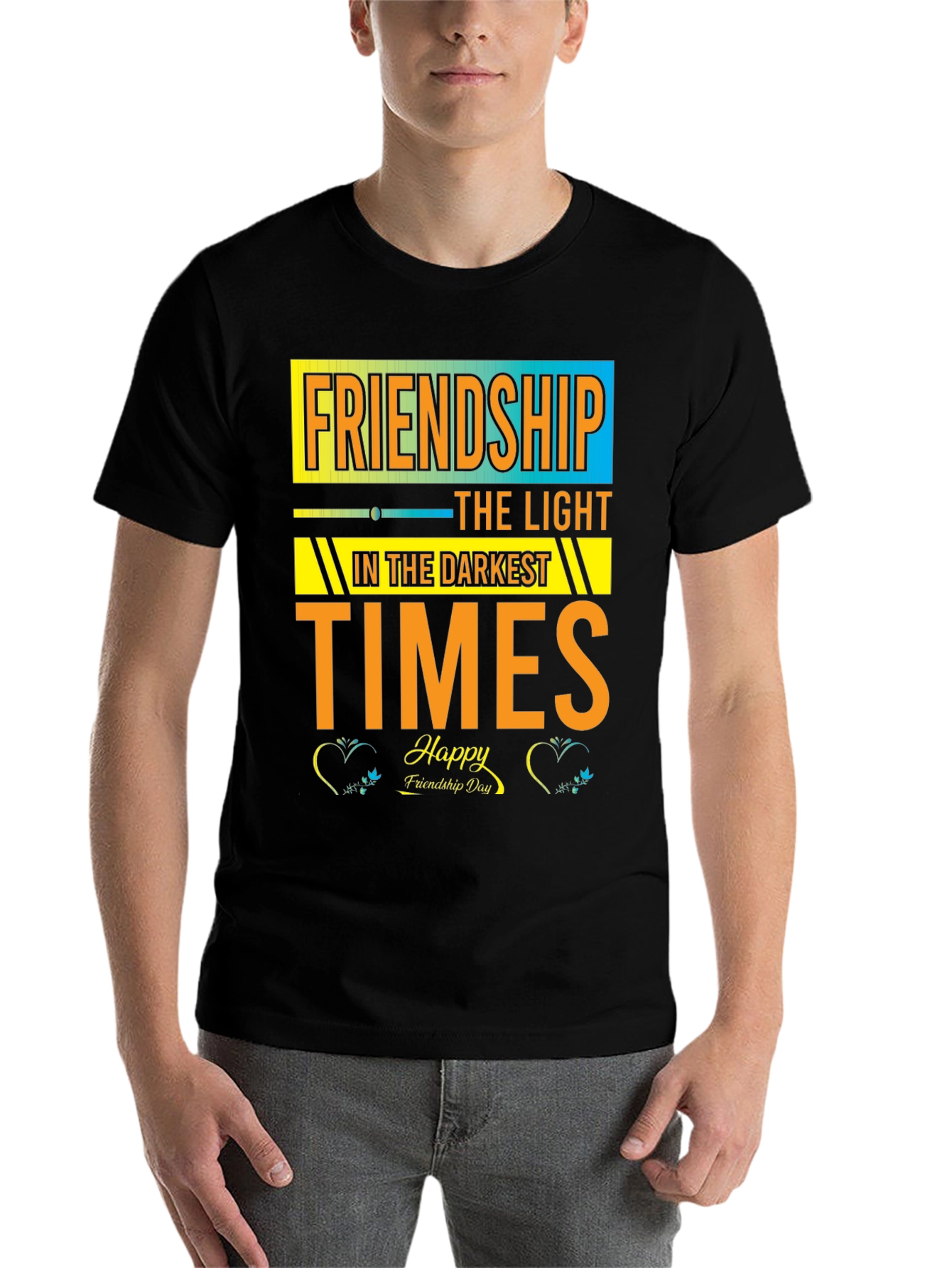 Black Friendship Day Graphic T-Shirt view 7