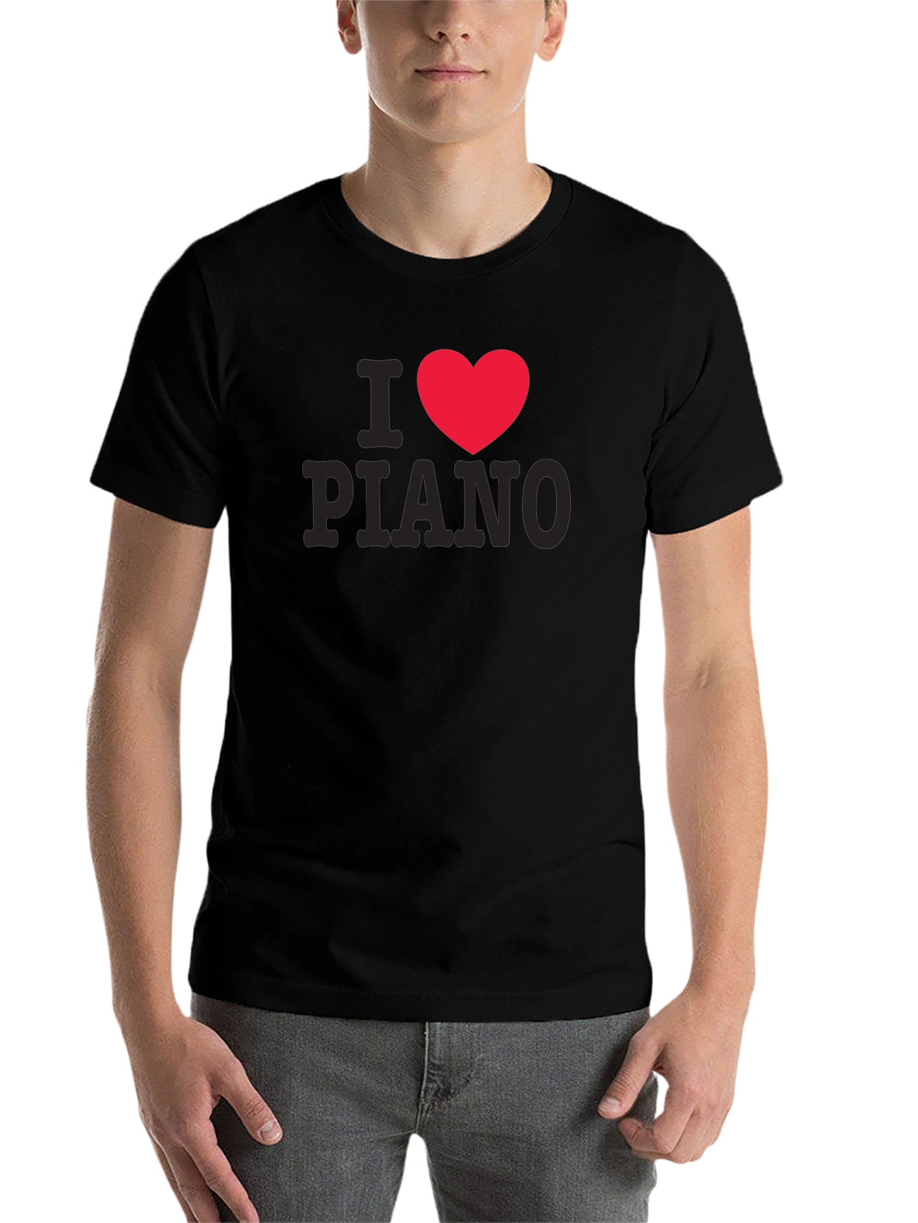Black I Heart Piano T-Shirt - Music Lover Tee view 7