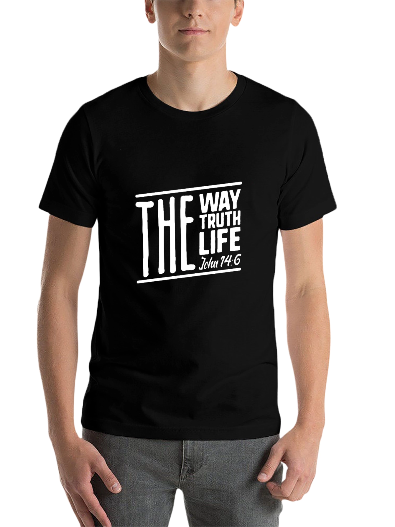 Black The Way Truth Life T-Shirt Christian John 14:6 view 7