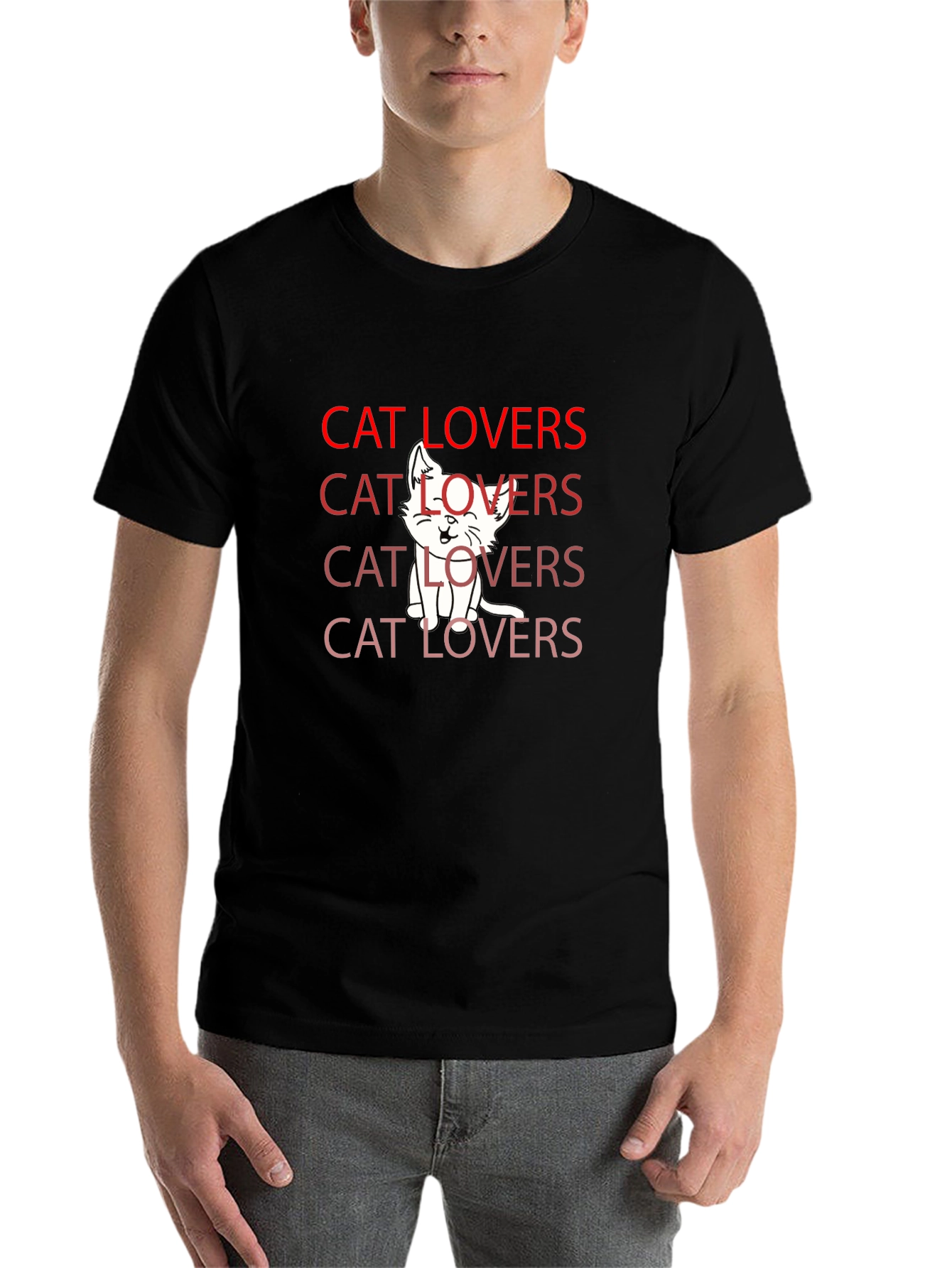 Black Cat Lovers T-Shirt - Cute Kitten Graphic Tee view 7