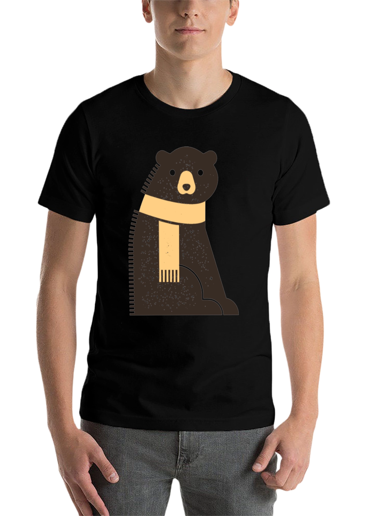 Black Cozy Bear Graphic Tee - Stylish Comfort view 7