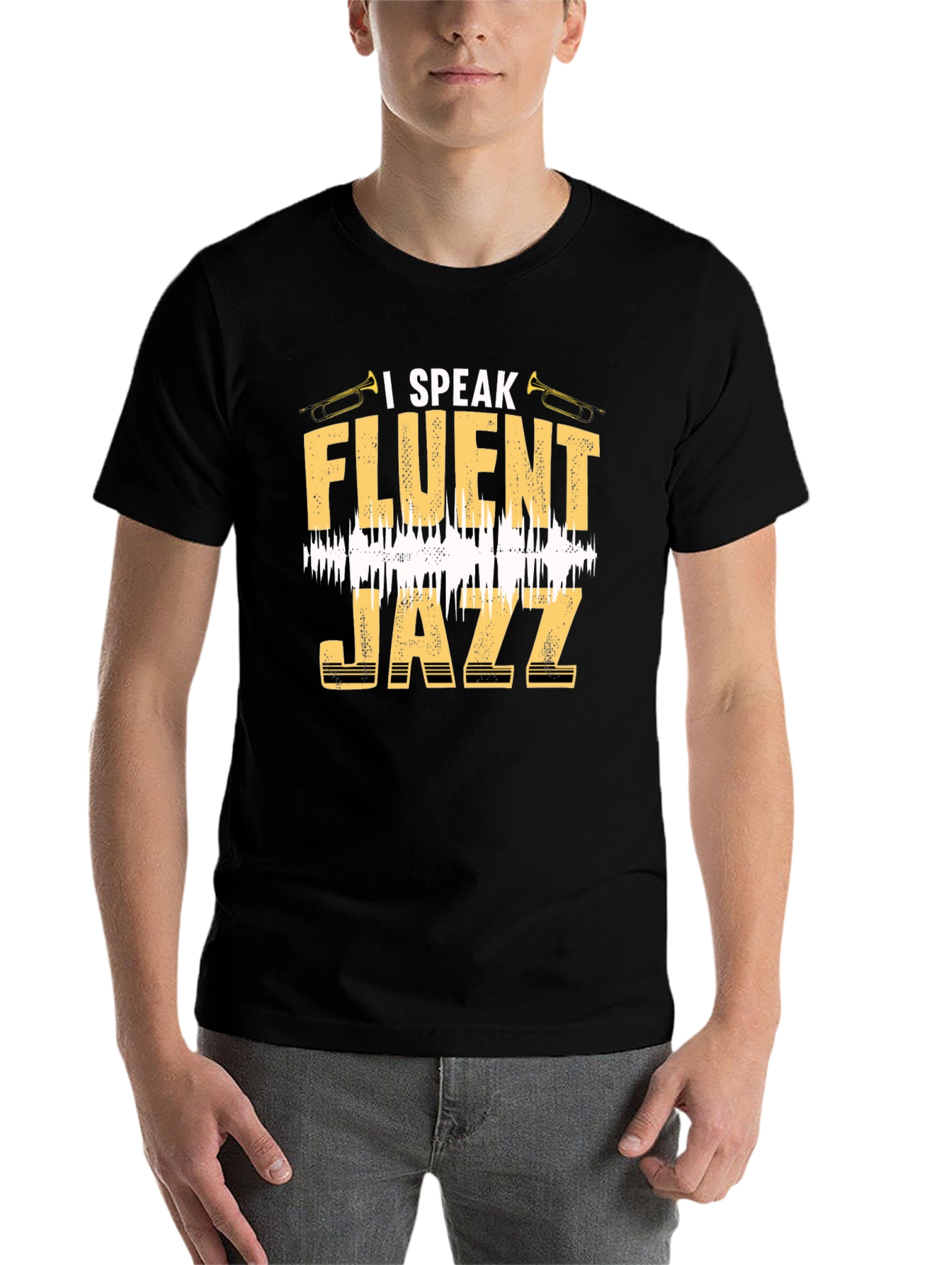 Black I Speak Fluent Jazz T-Shirt view 7