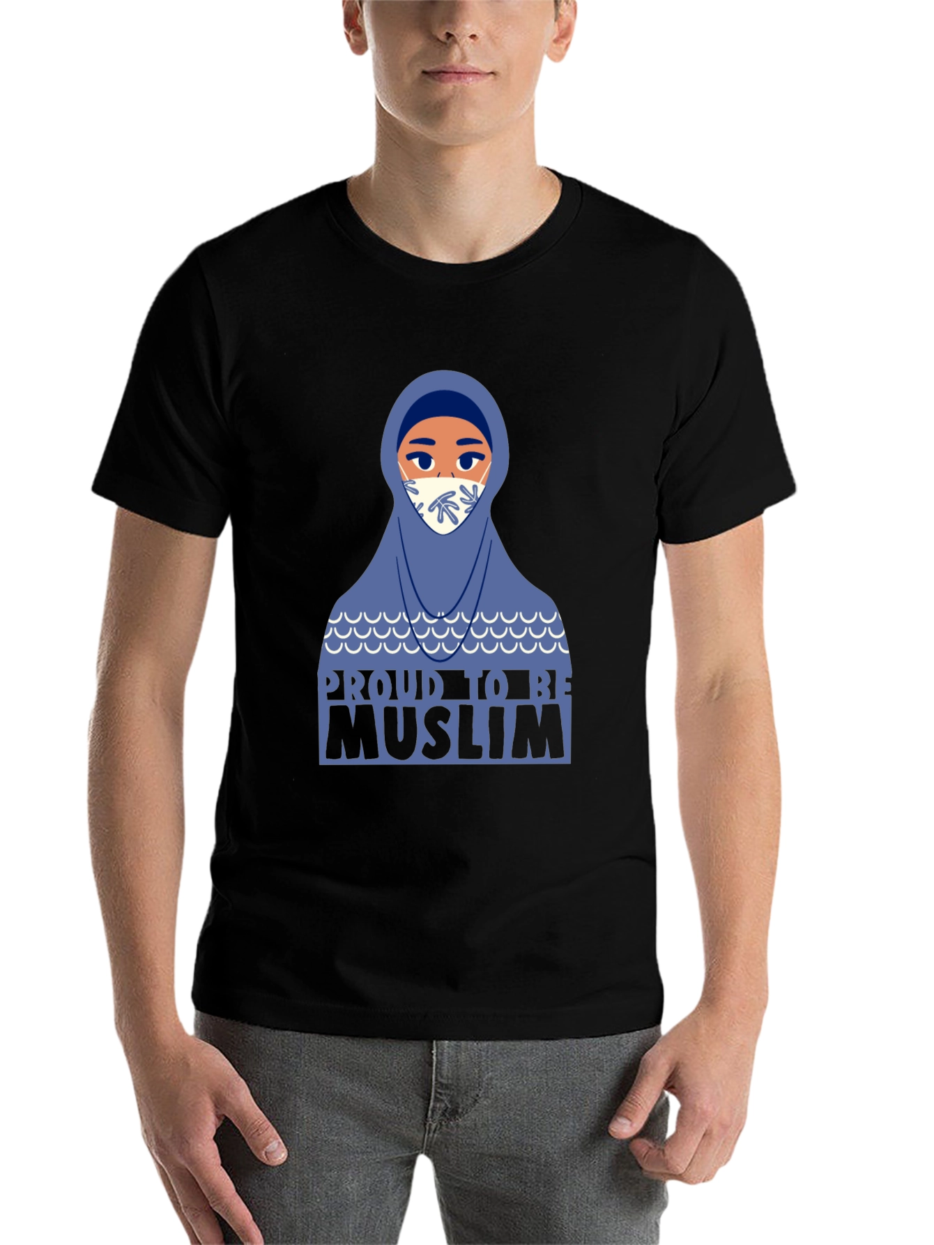 Black Proud to be Muslim T-Shirt view 7