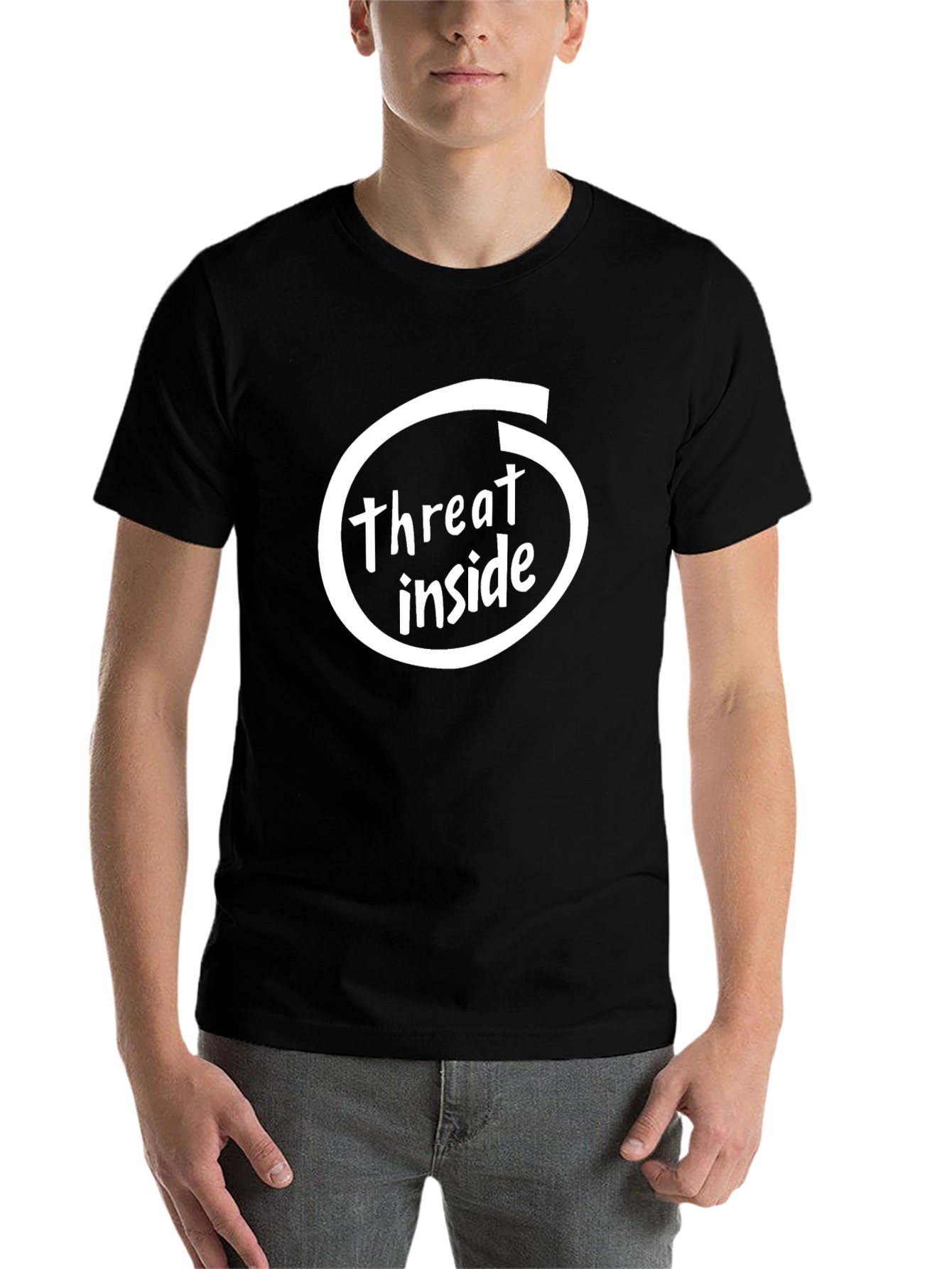 Black Threat Inside Black Graphic Tee view 7