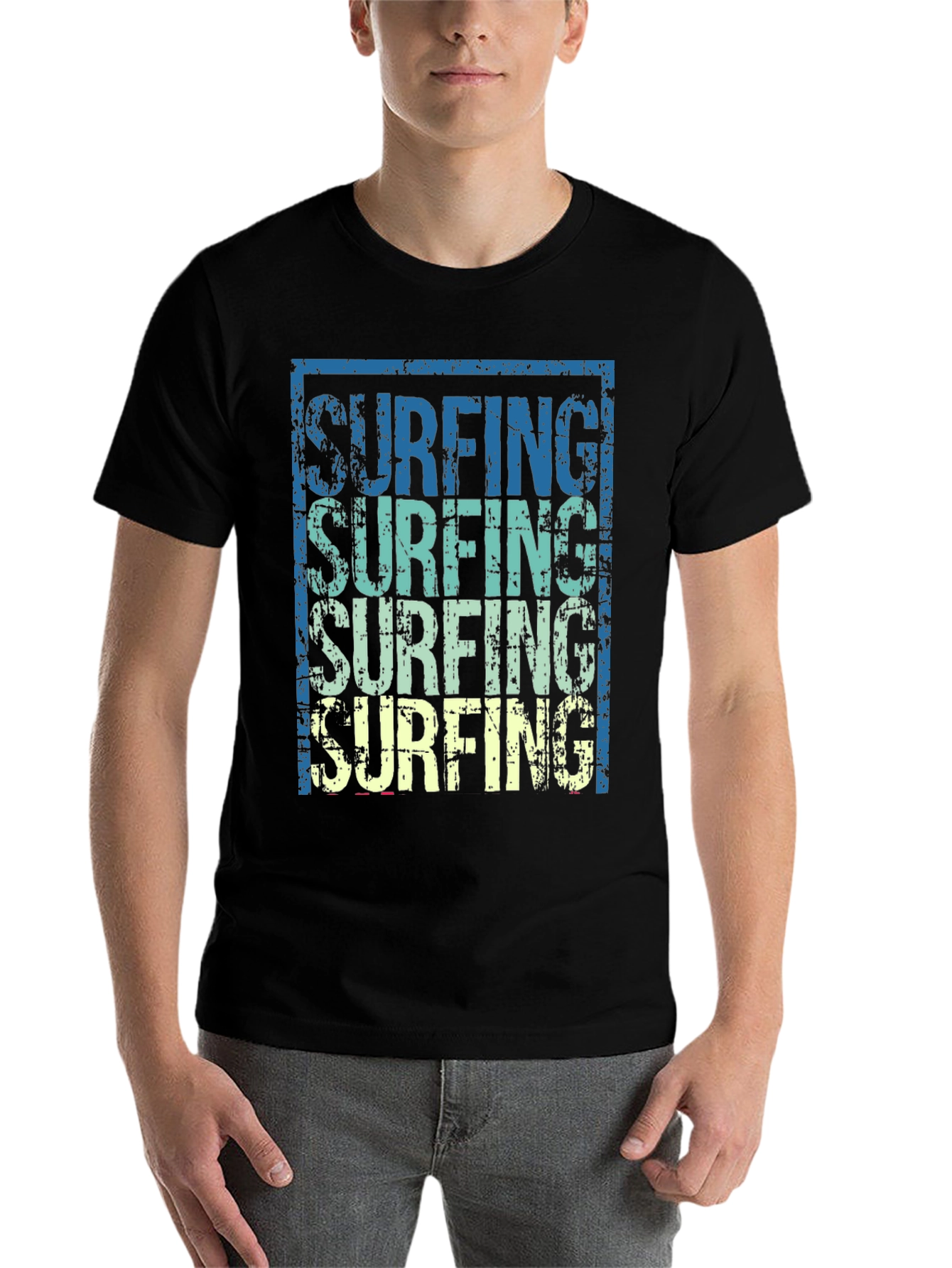 Black Vintage Surfing T-Shirt - Retro Style view 7