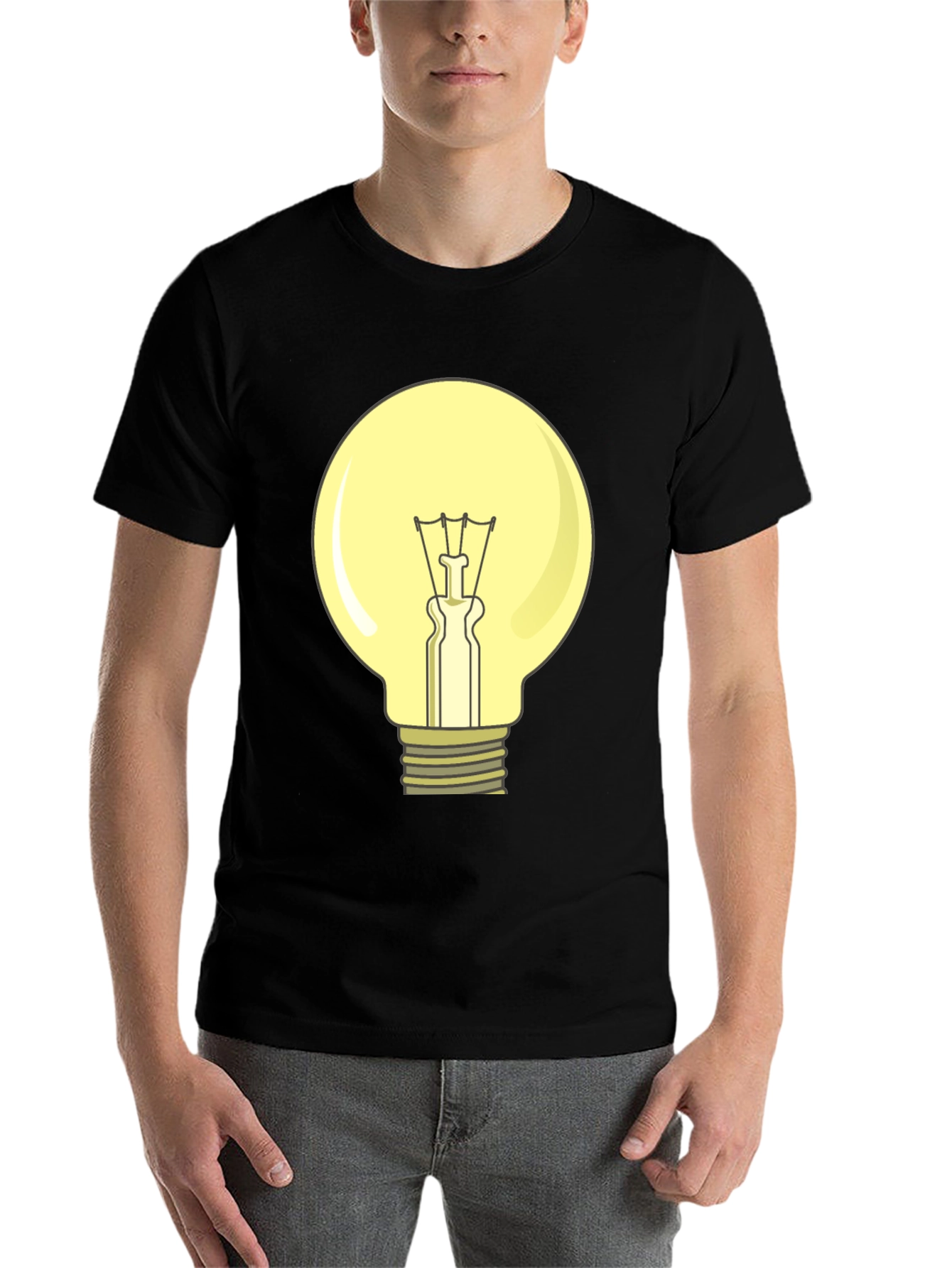 Black Light Bulb Graphic T-Shirt - Illuminating Design! view 7