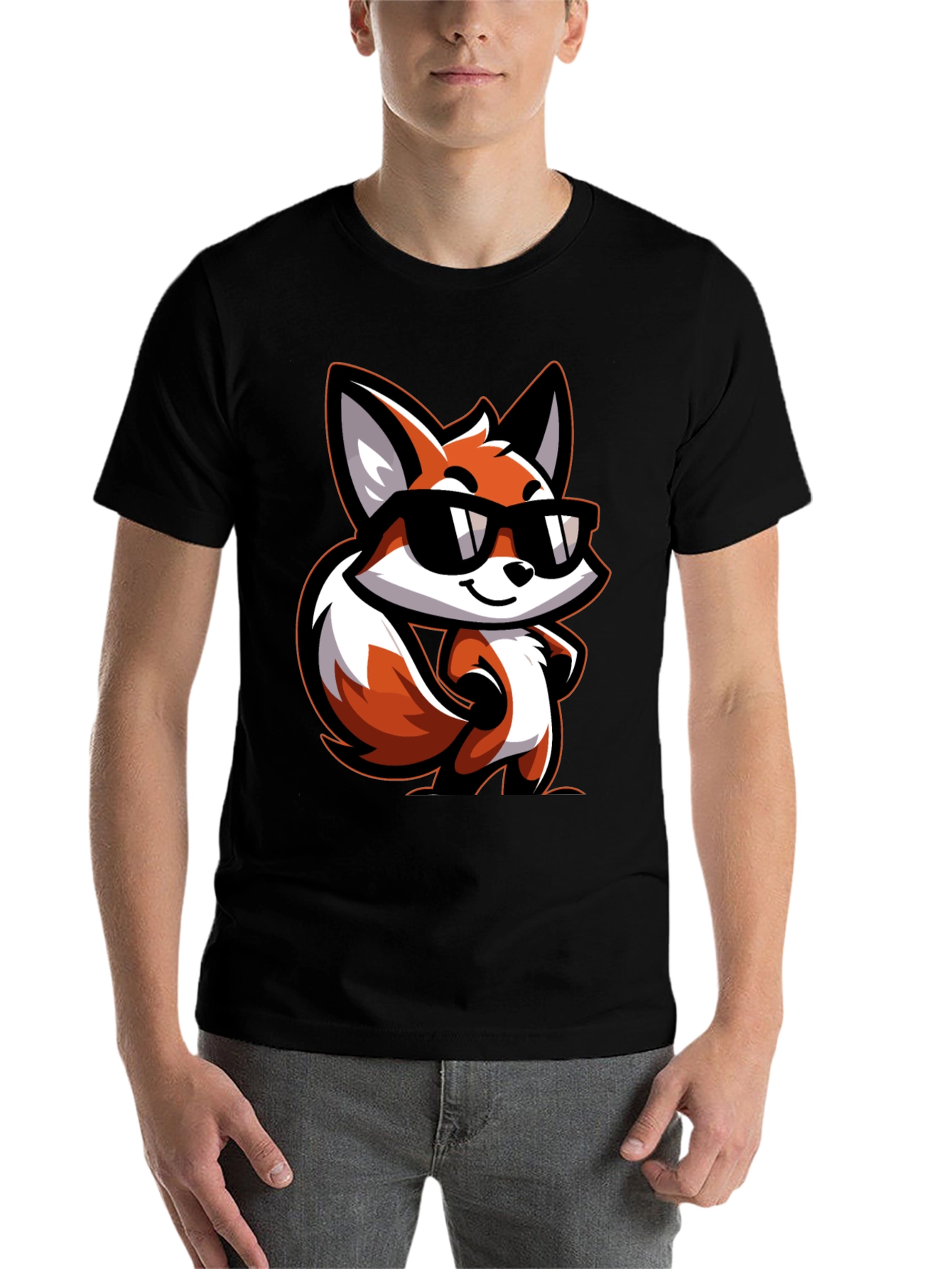 Cool Fox Graphic Tee - Black T-Shirt - 7