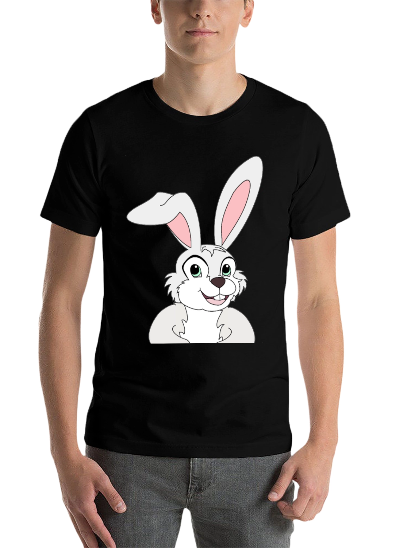 Black Bunny Graphic Black T-Shirt view 7