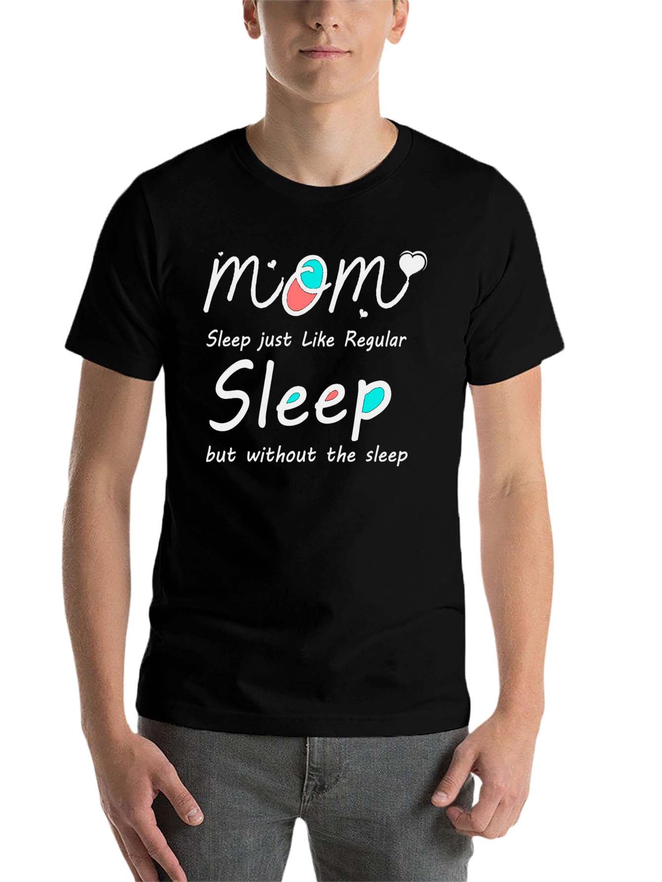 Black Mom Sleep Funny Graphic T-Shirt view 7