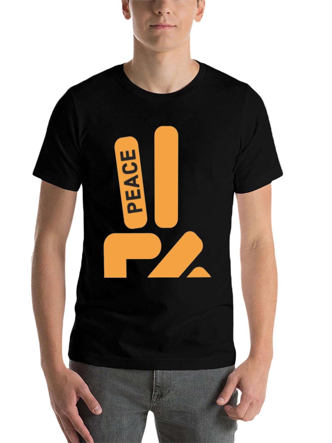 Black Peace Sign Graphic Tee - Stylish Comfort view 7
