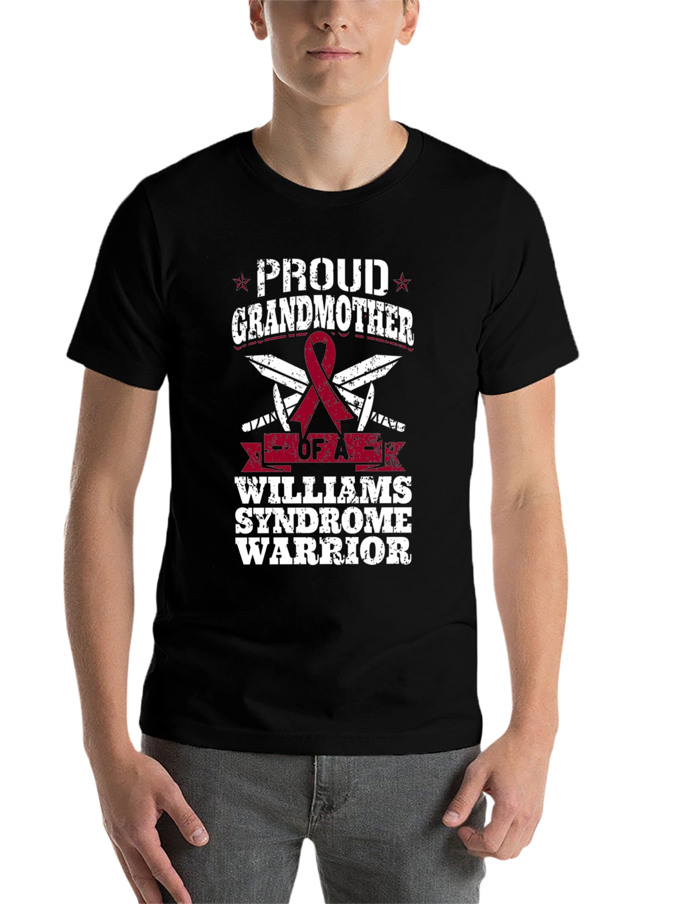 Black Proud Grandmother Williams Syndrome Warrior T-Shirt view 7