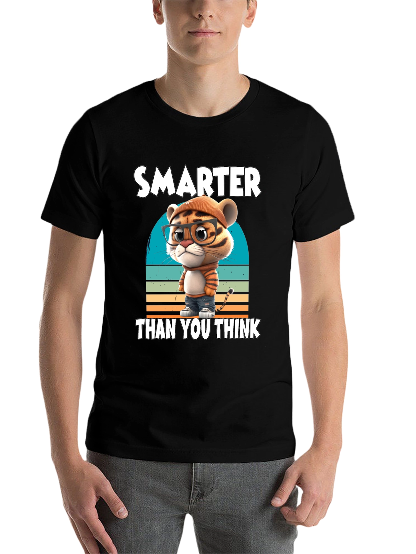 Black Smarter Than You Think Graphic Tee view 7