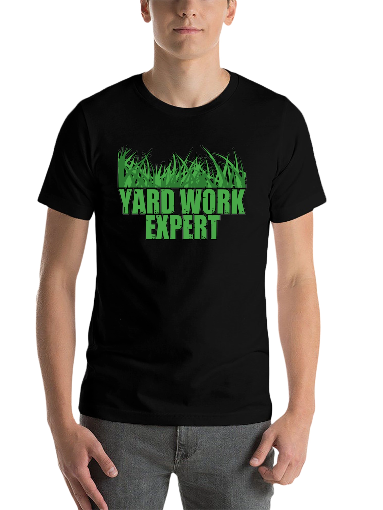 Black Yard Work Expert T-Shirt - Lawn Care Tee view 7