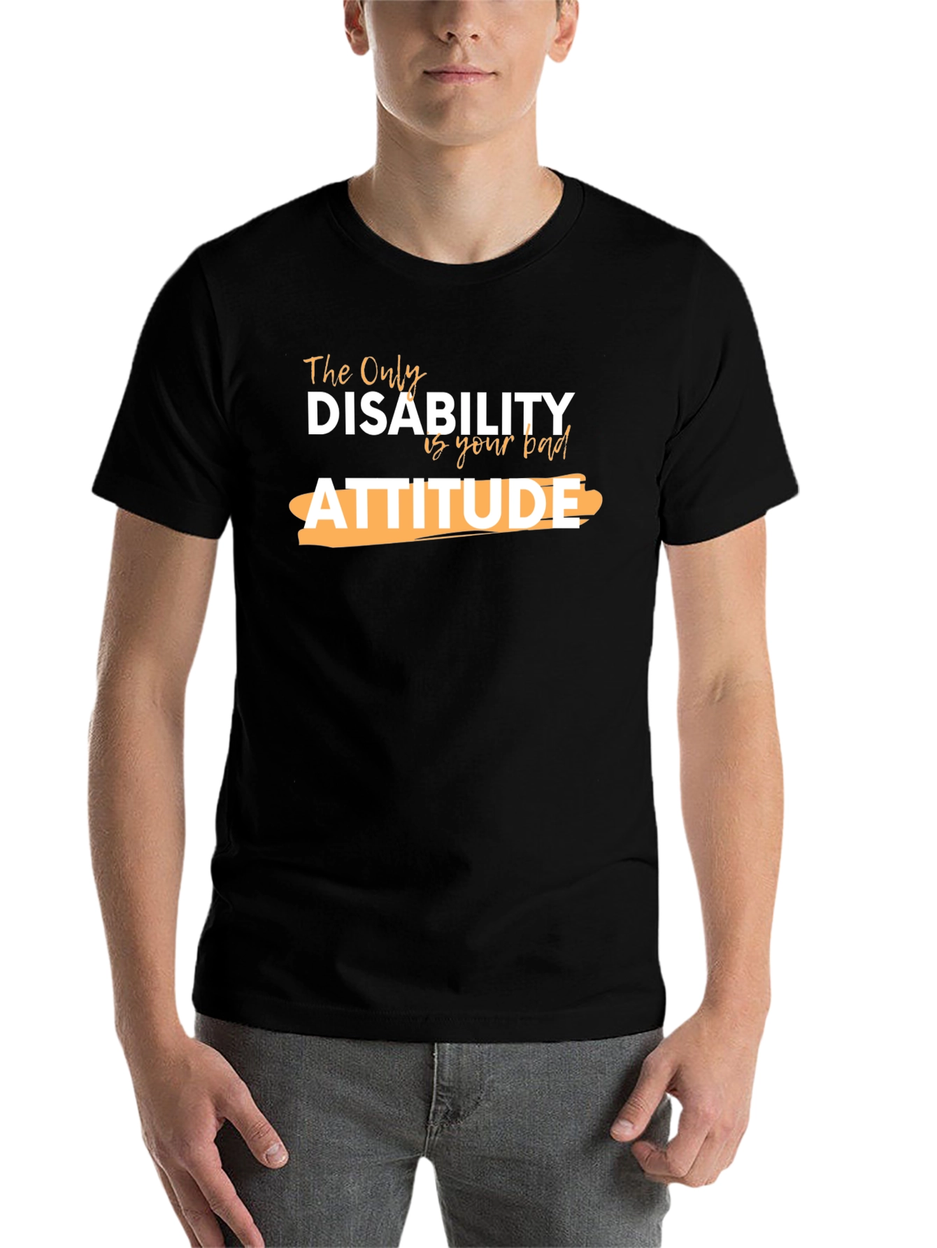 Black Attitude Graphic Tee - Inspirational Design view 7