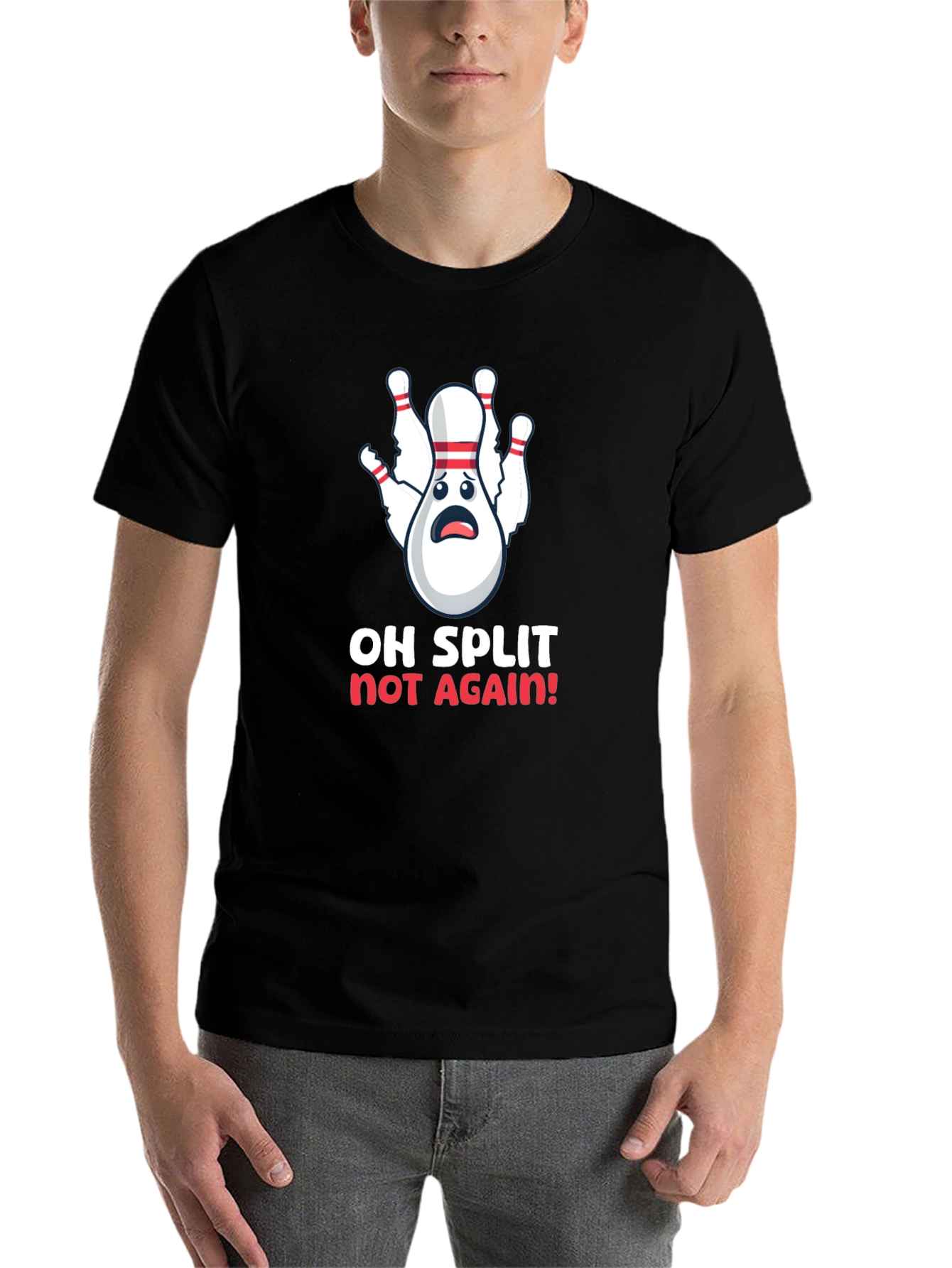 Black Funny Bowling Split T-Shirt view 7