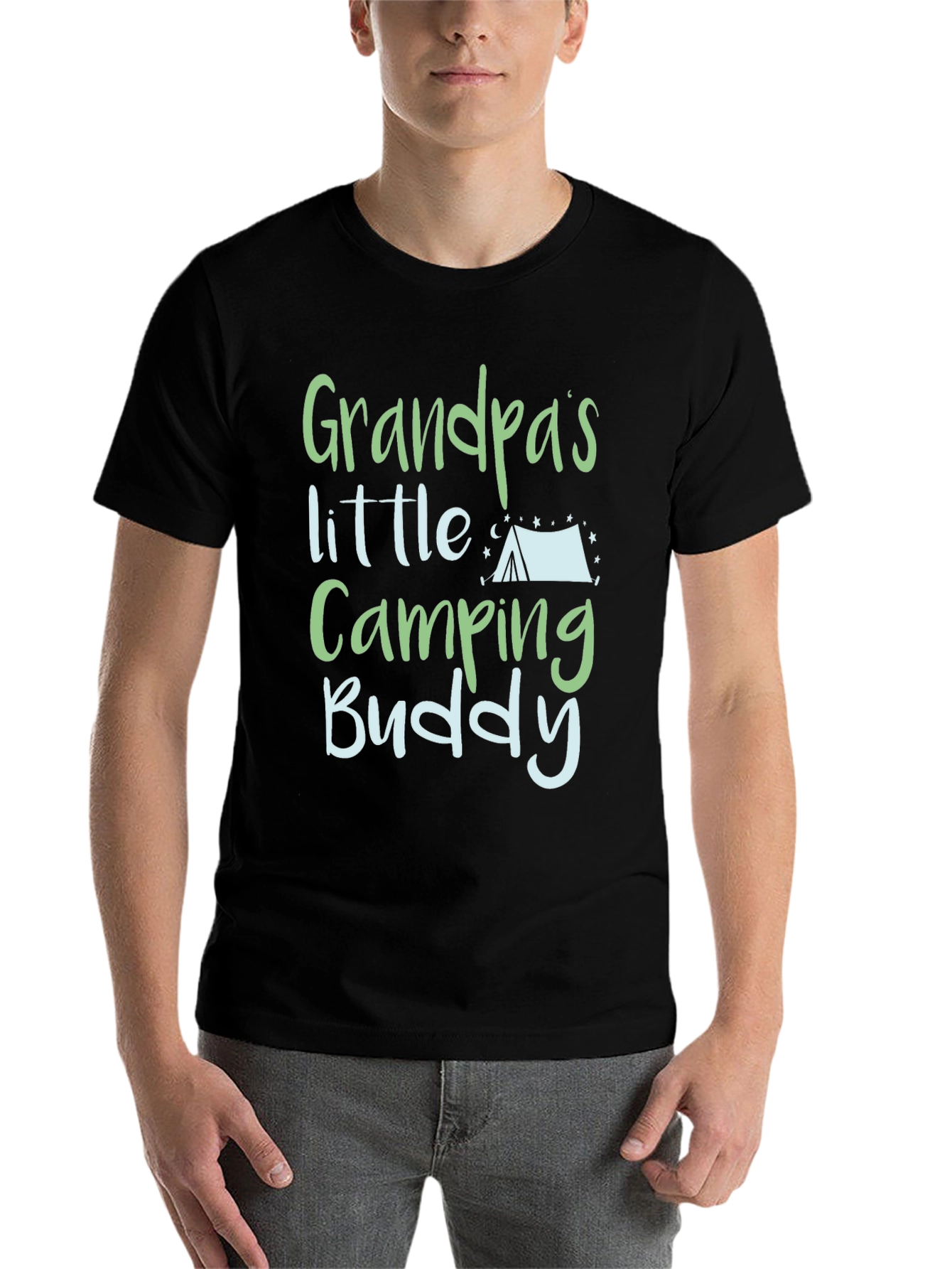 Black Grandpa's Little Camping Buddy T-Shirt view 7