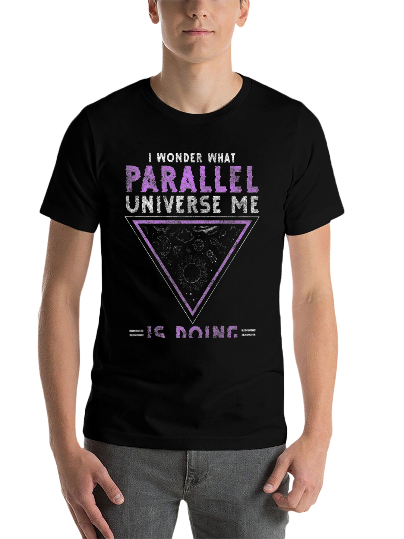 Black Parallel Universe Me Graphic T-Shirt view 7