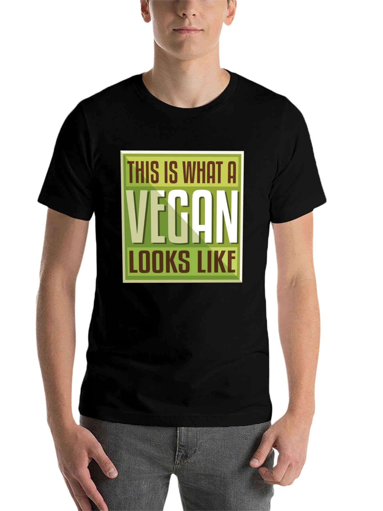 Black Vegan T-Shirt - This is What a Vegan Looks Like - Black view 7