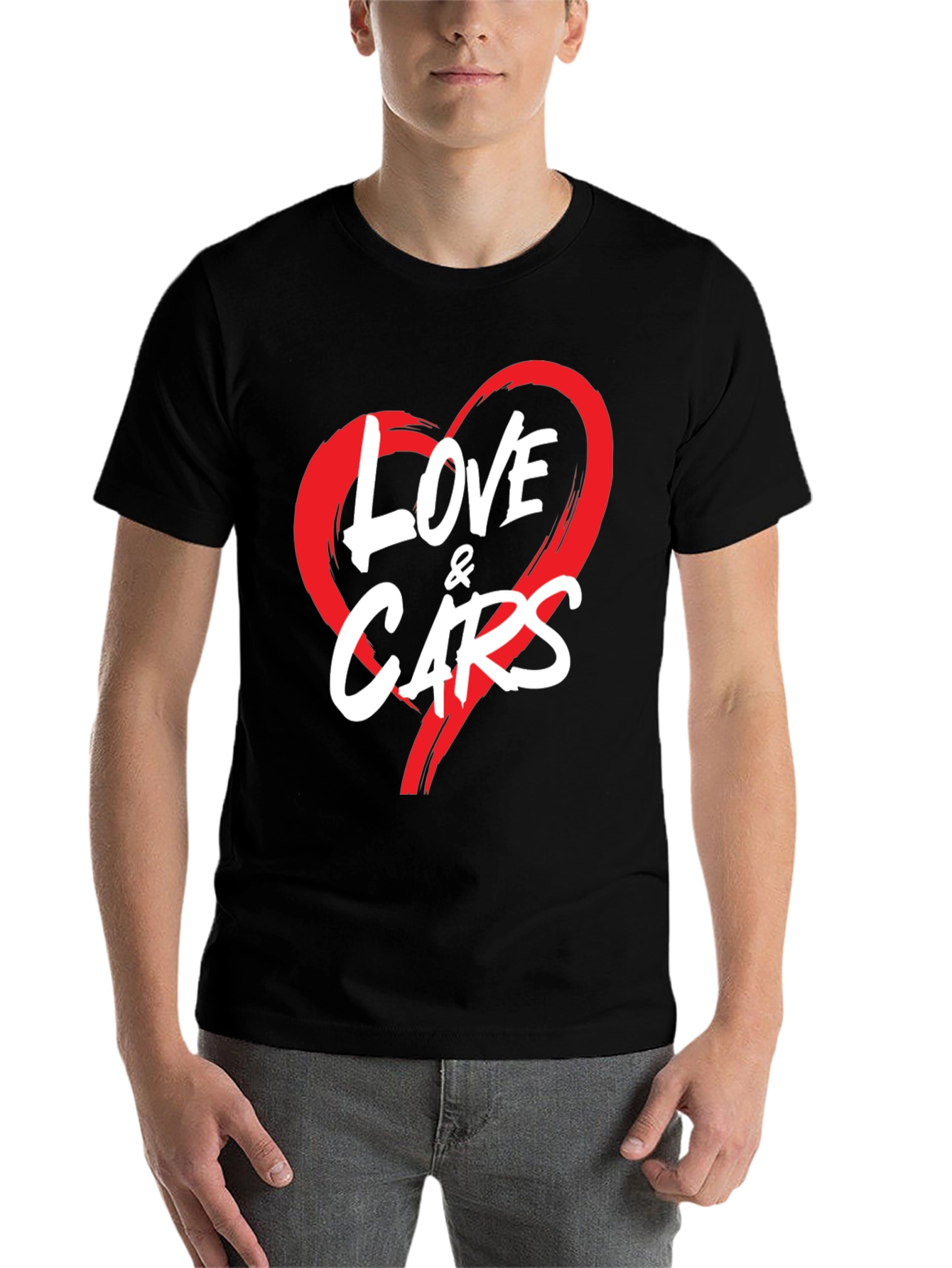 Black Love & Cars Graphic Tee - Black view 7