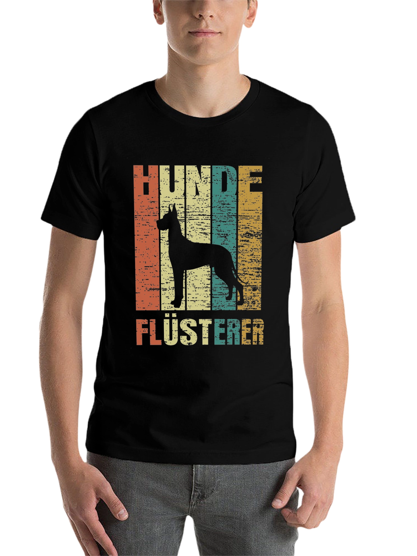 Black Hunde Flusterer Dog Whisperer Graphic Tee view 7