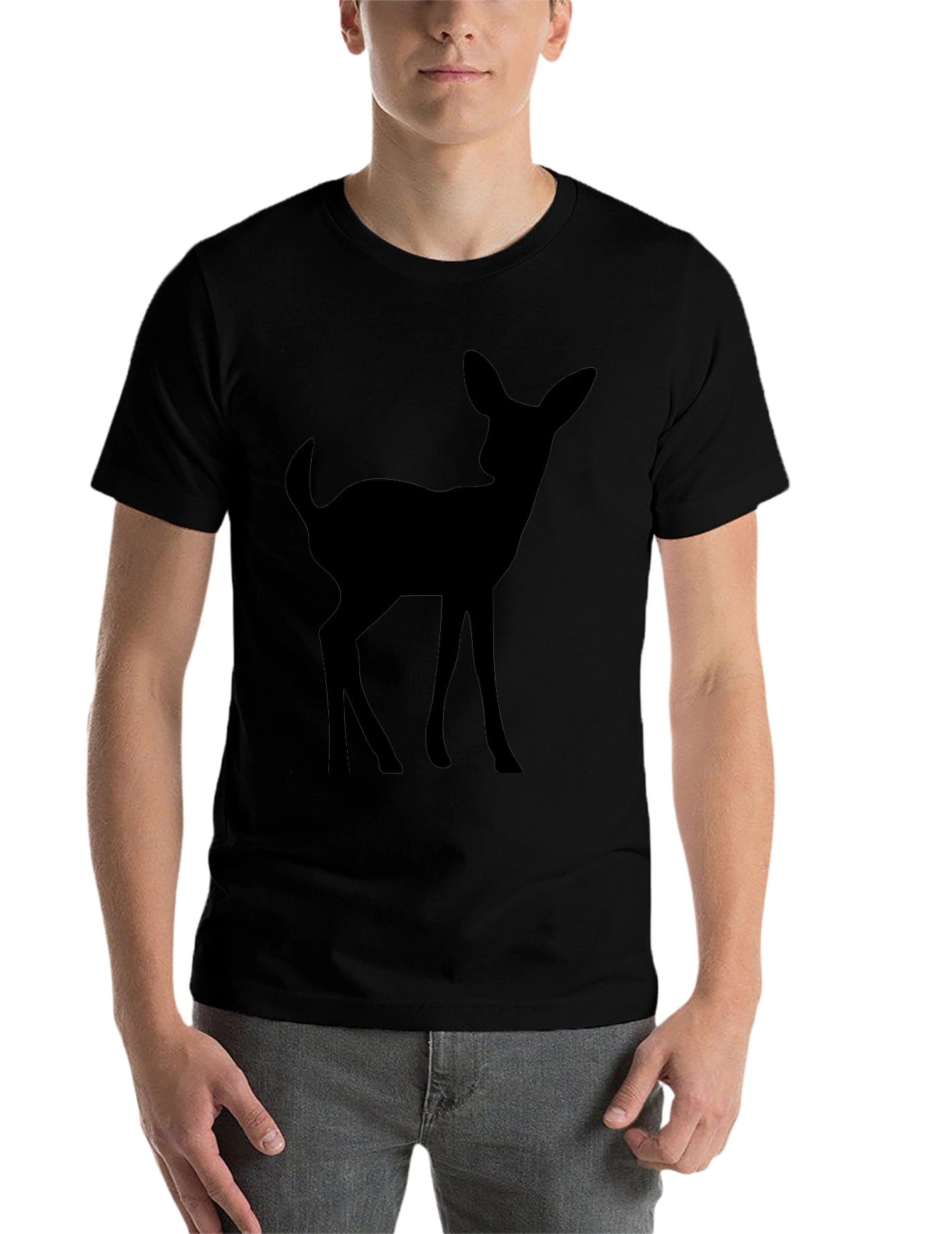 Black Black Deer Silhouette T-Shirt view 7