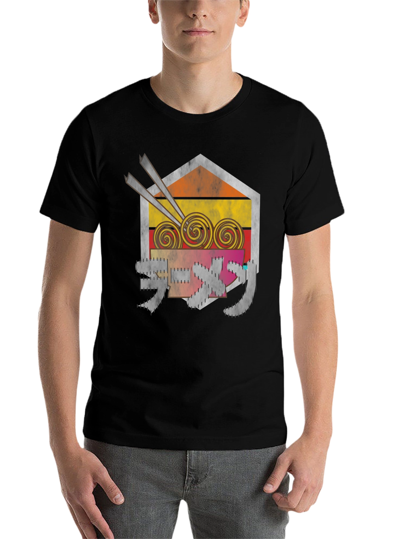 Black Ramen Kanji Graphic T-Shirt view 7