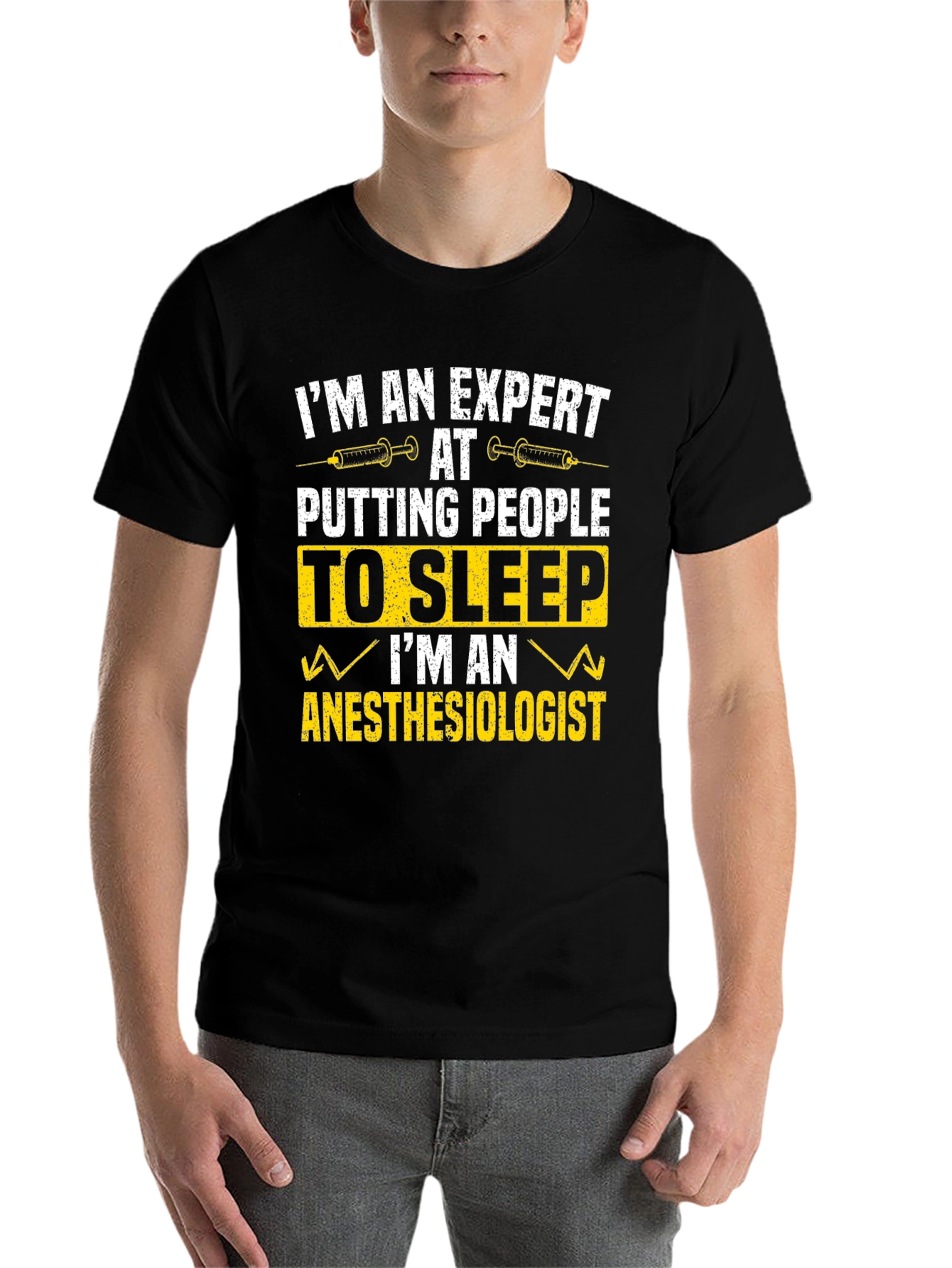 Black Anesthesiologist Expert T-Shirt - Funny Medical Tee view 7