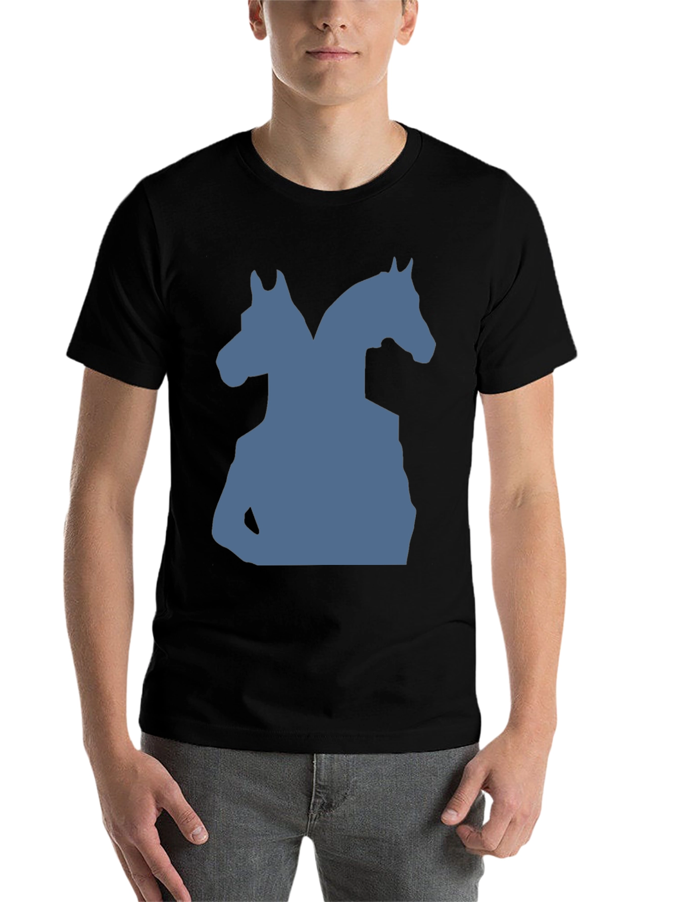 Black Two-Headed Horse Graphic Tee - Black view 7