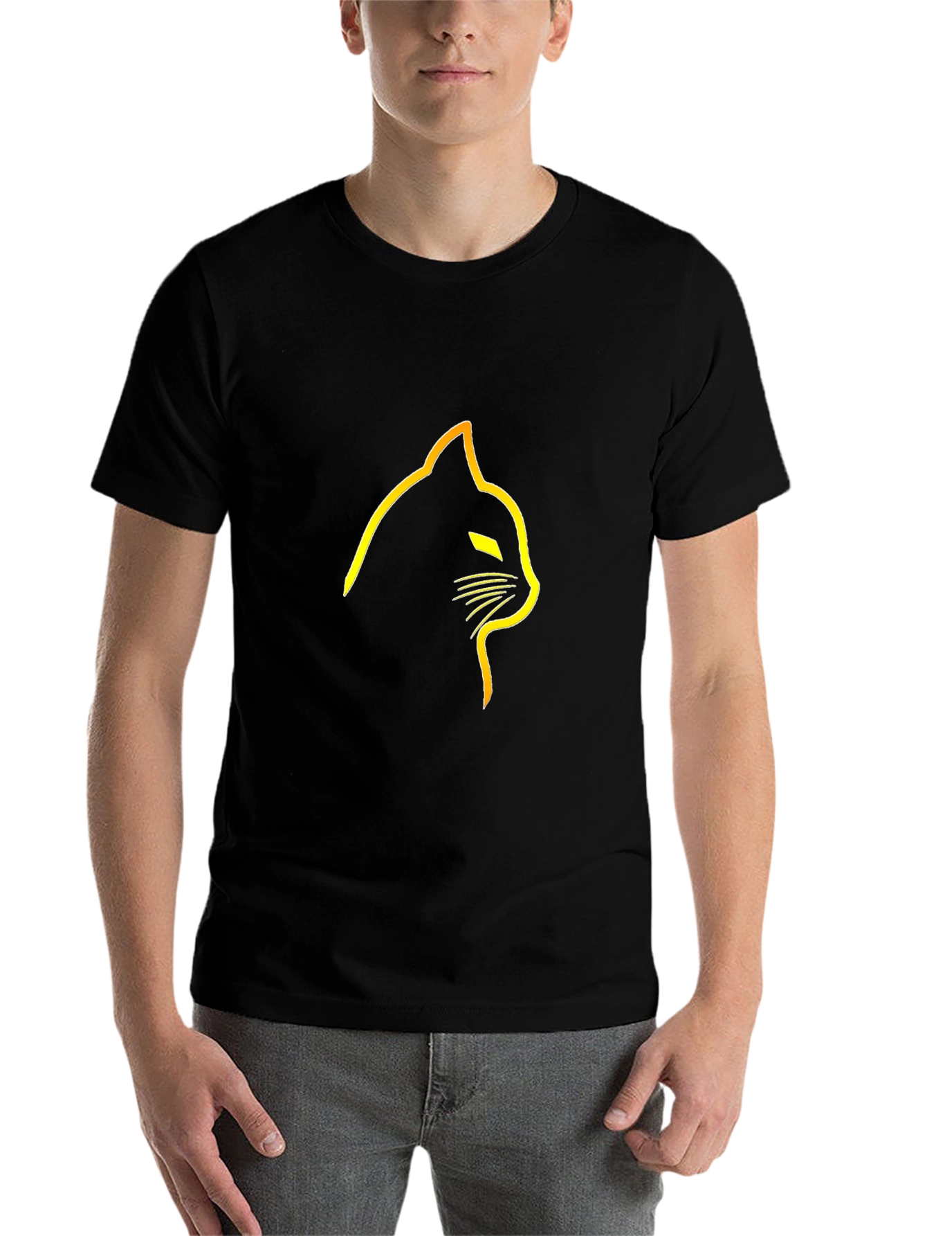 Black Black Cat Silhouette T-Shirt view 7
