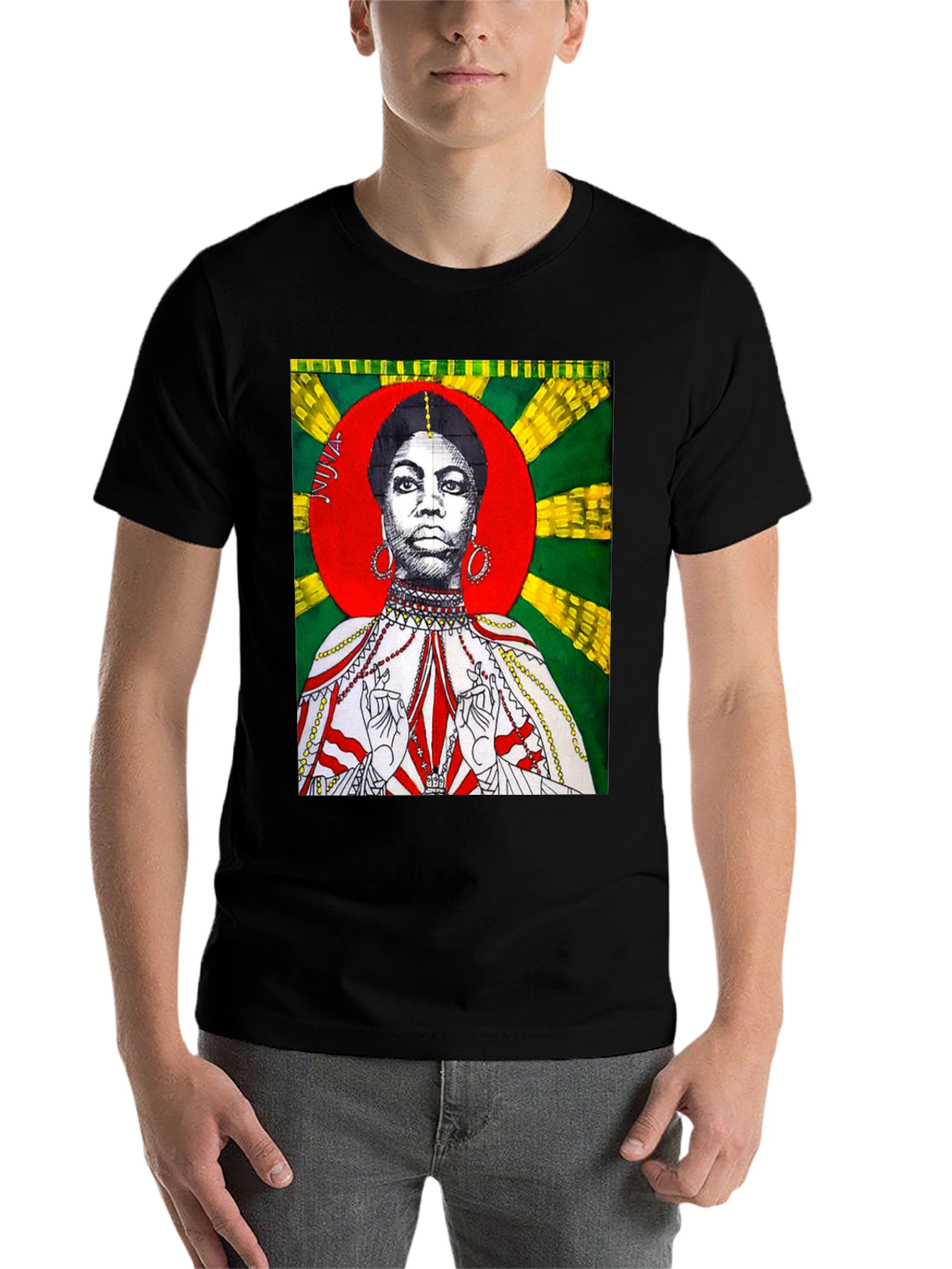 Black Nina Simone Graphic Print T-Shirt view 7