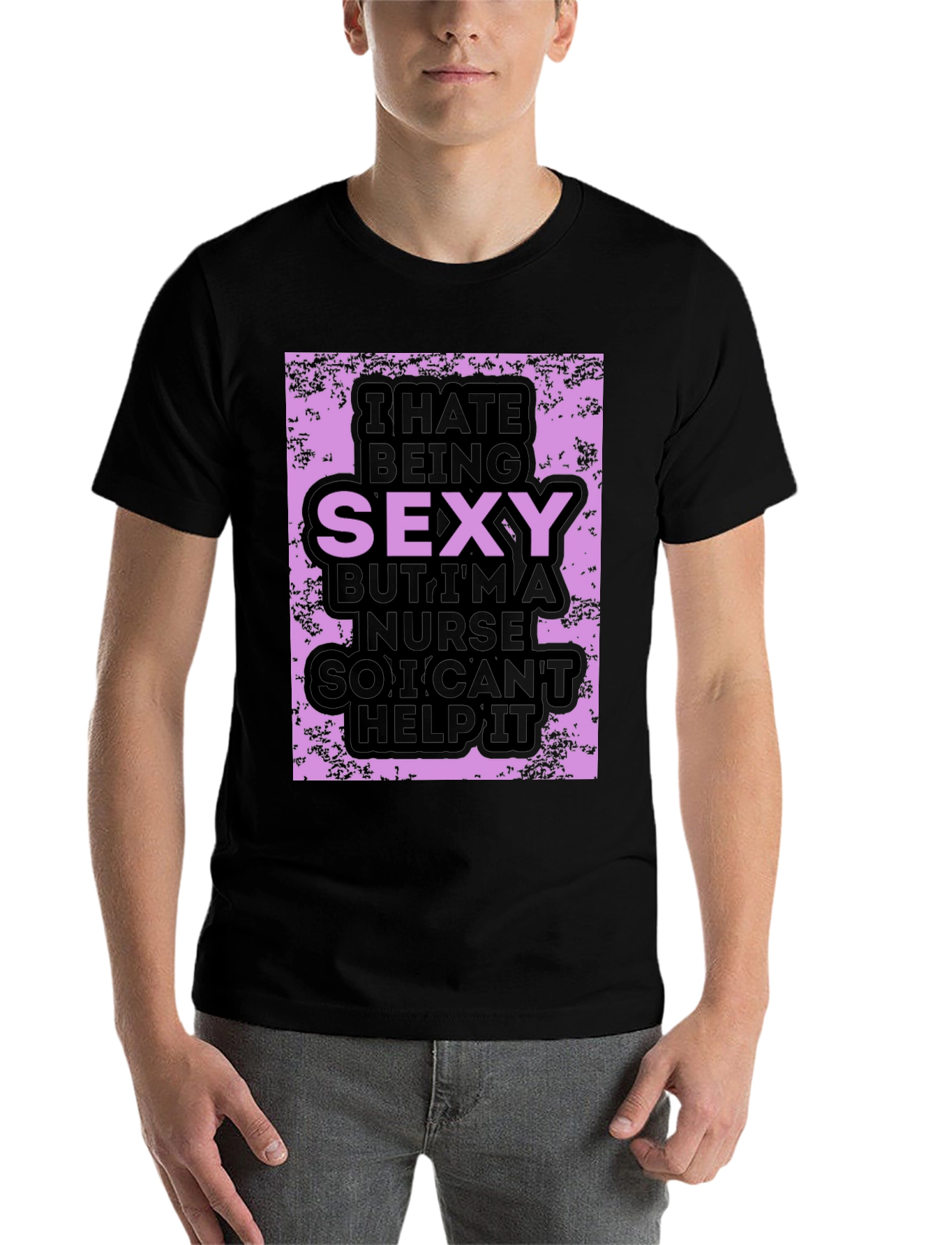 Black Funny Nurse T-Shirt: I Hate Being Sexy view 7