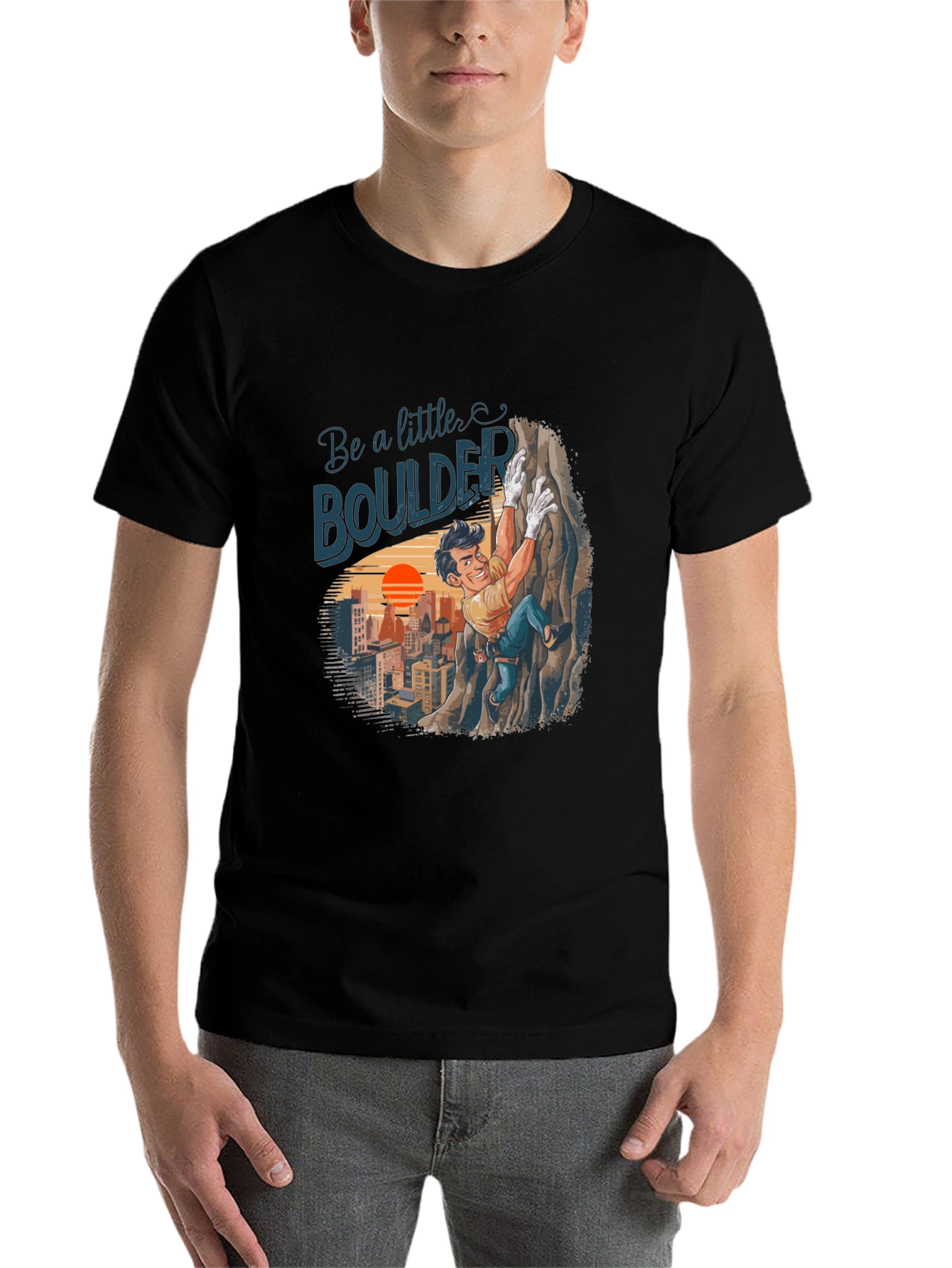 Black Be a Little Boulder Climbing T-Shirt view 7